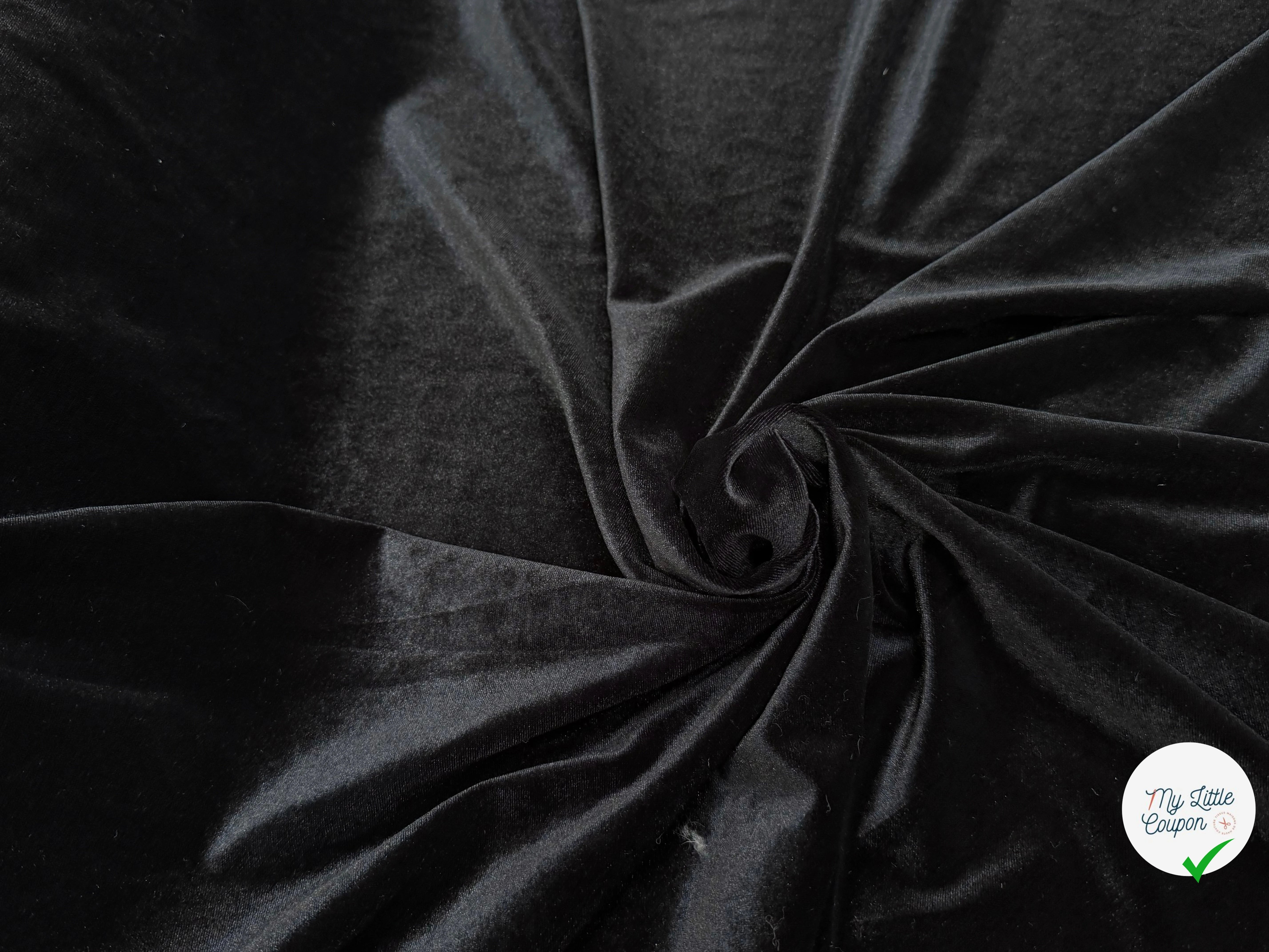 VELOURS CARVICO MAILLE STRETCH NOIR LUXIEUX - My Little Coupon