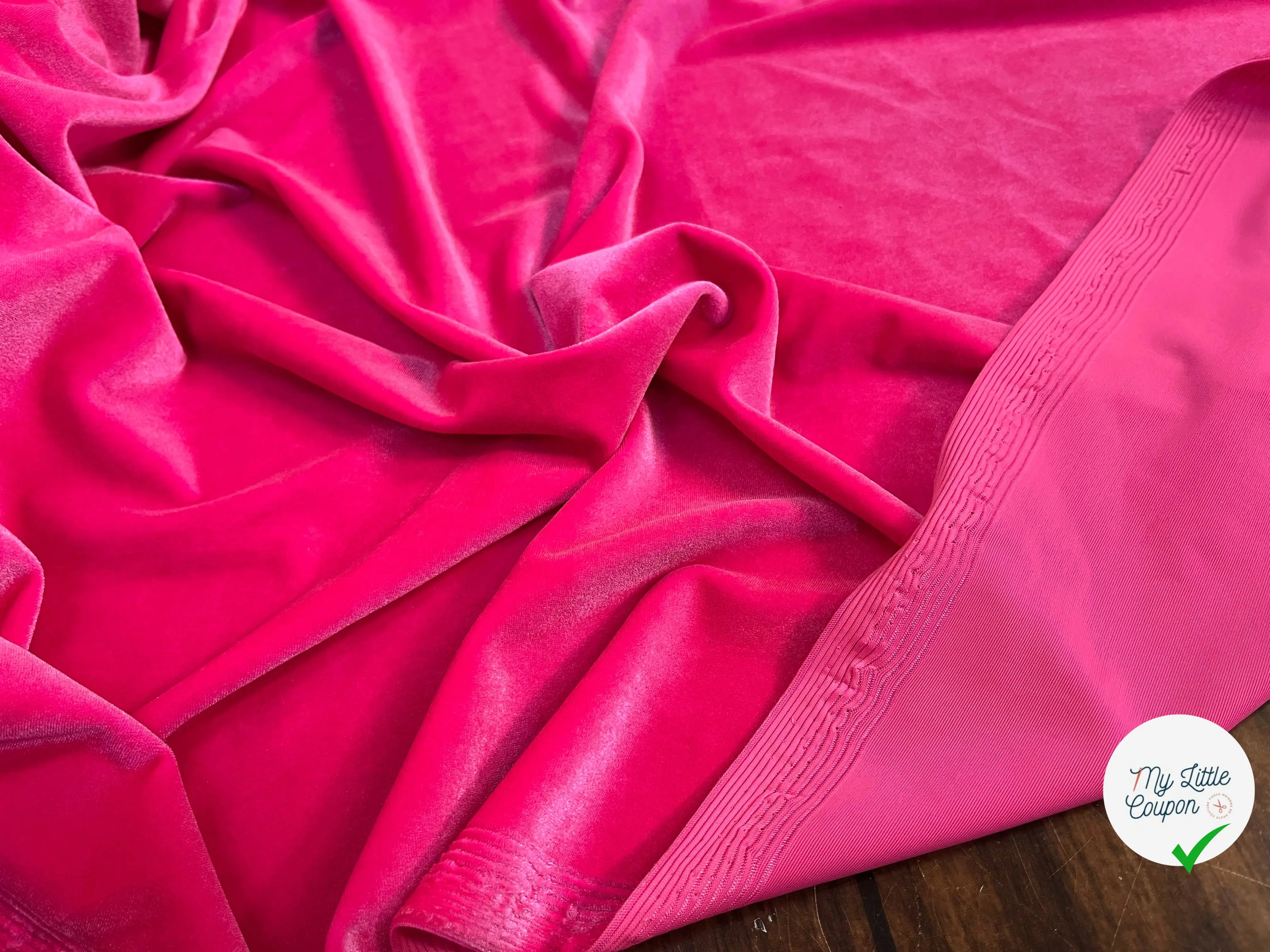 VELOURS CARVICO MAILLE STRETCH ROSE - My Little Coupon