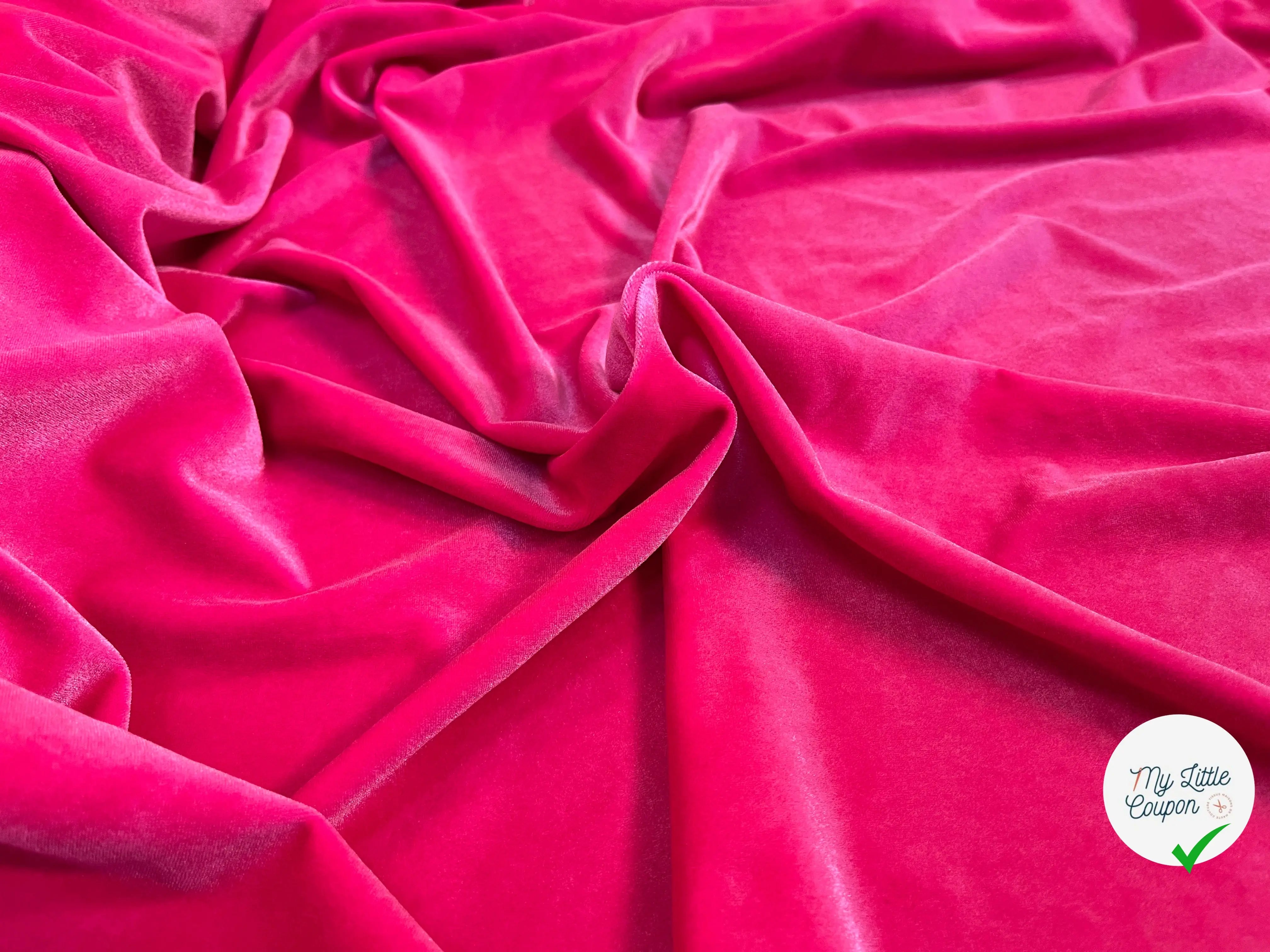 VELOURS CARVICO MAILLE STRETCH ROSE - My Little Coupon