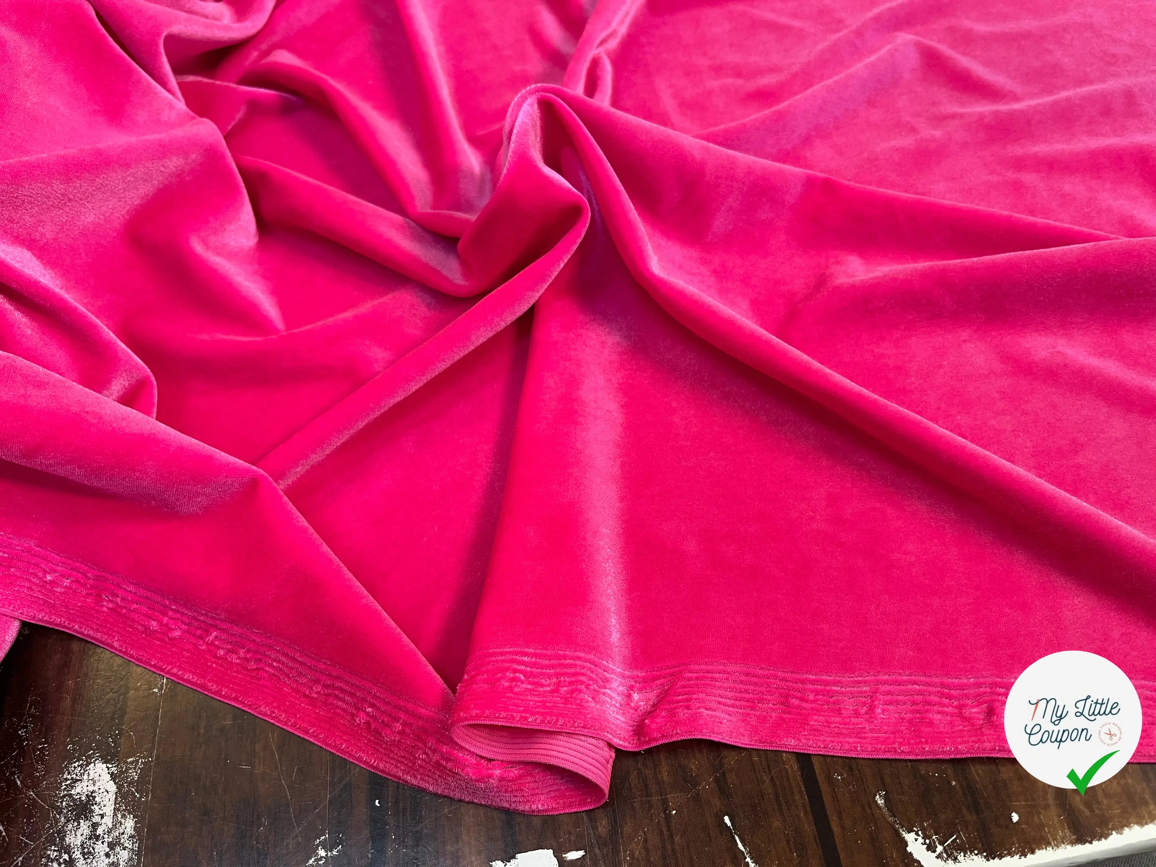 VELOURS CARVICO MAILLE STRETCH ROSE - My Little Coupon