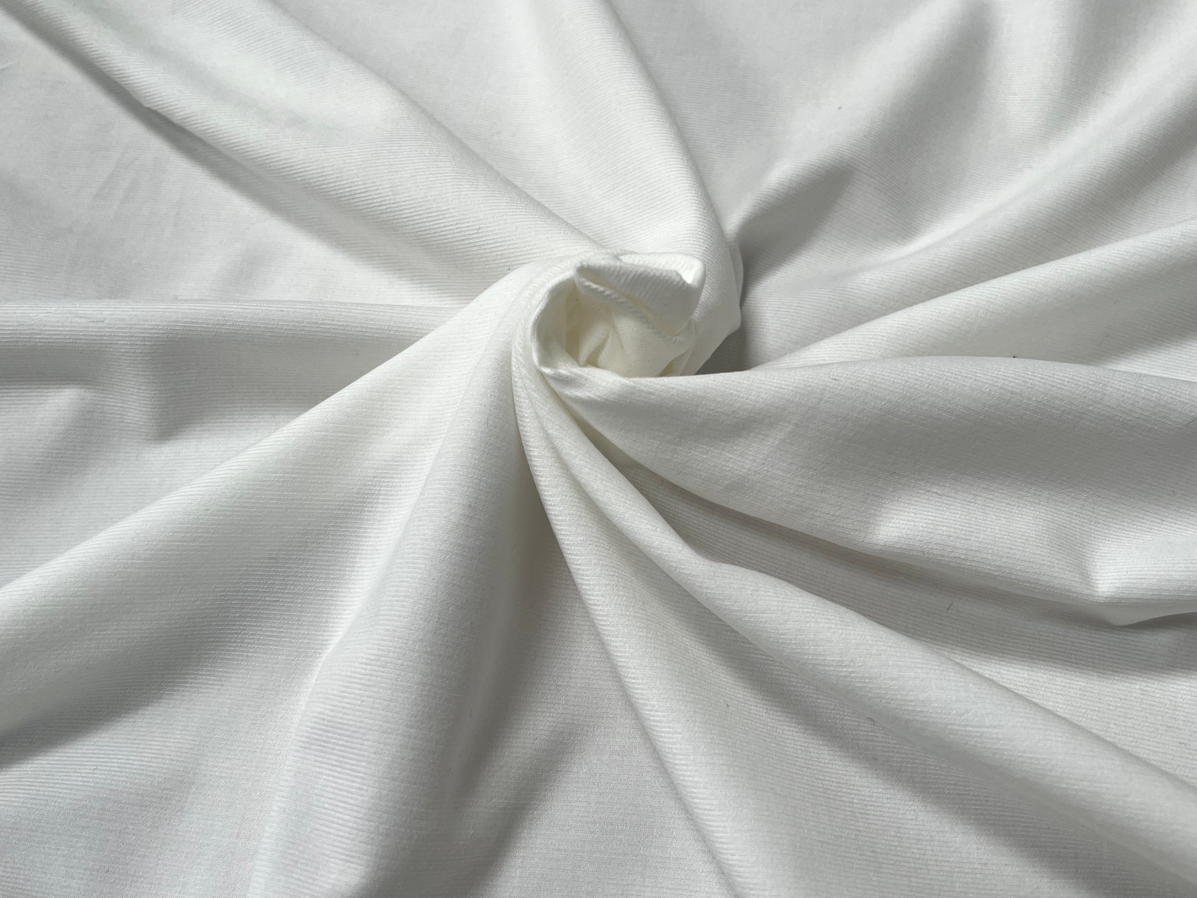 VELOURS CHEMISE 1500 RAIES PURE COTON BLANC - My Little Coupon