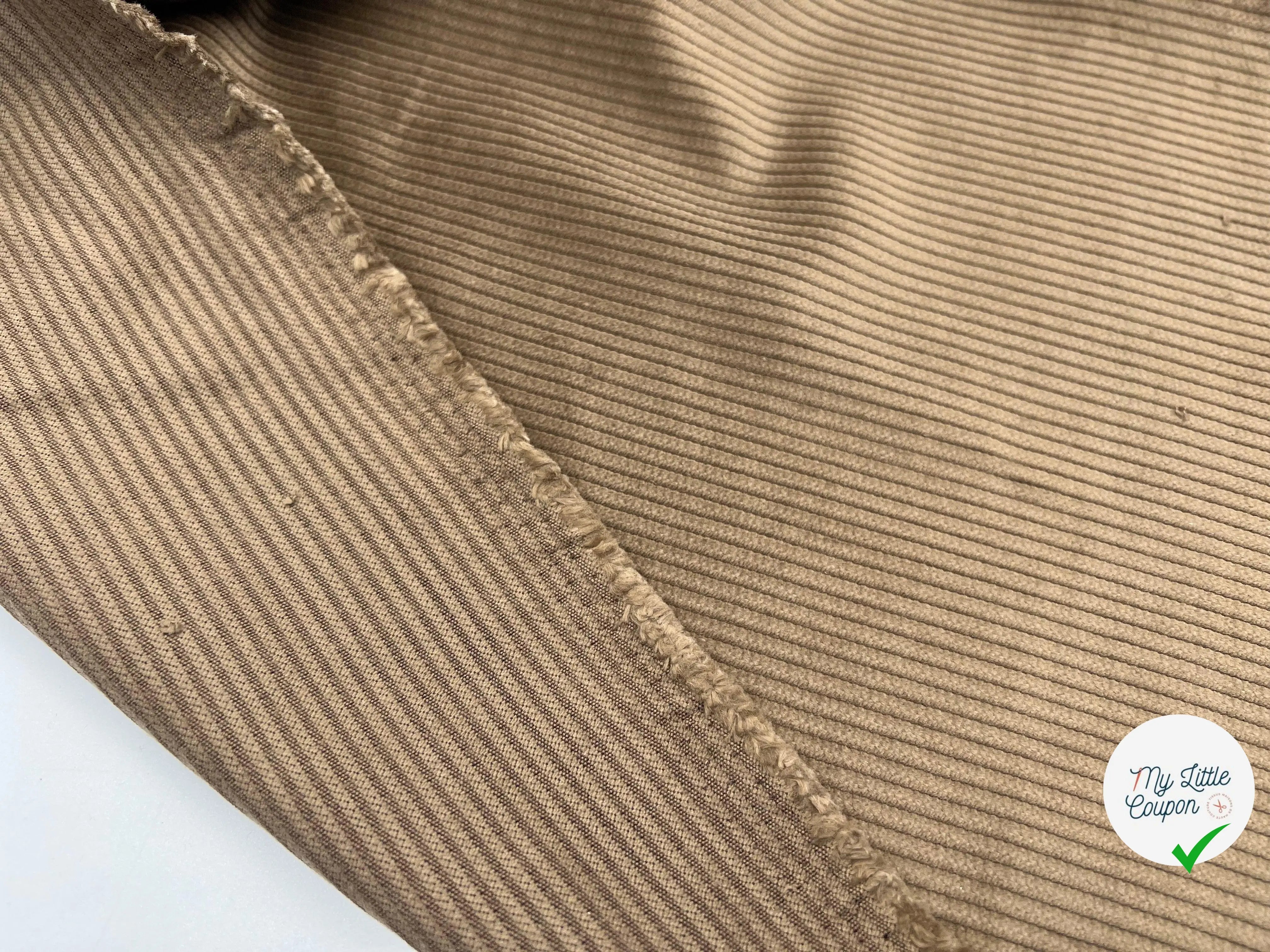 VELOURS CÔTELÉ 300 RAIES CARAMEL - My Little Coupon - tissu - coudre