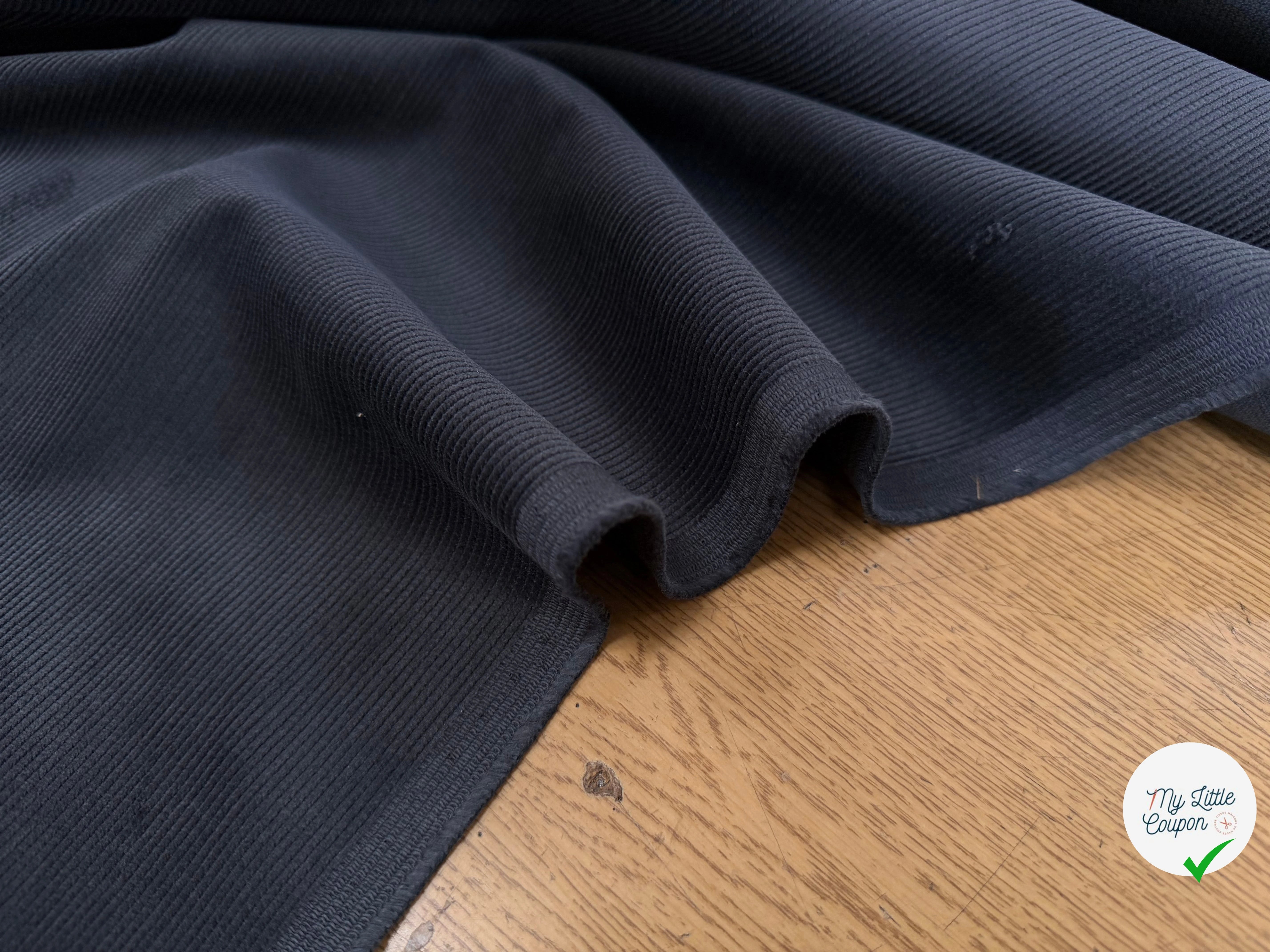 VELOURS COTELE EN COTON 1000 RAIES GRIS FONCE - My Little Coupon