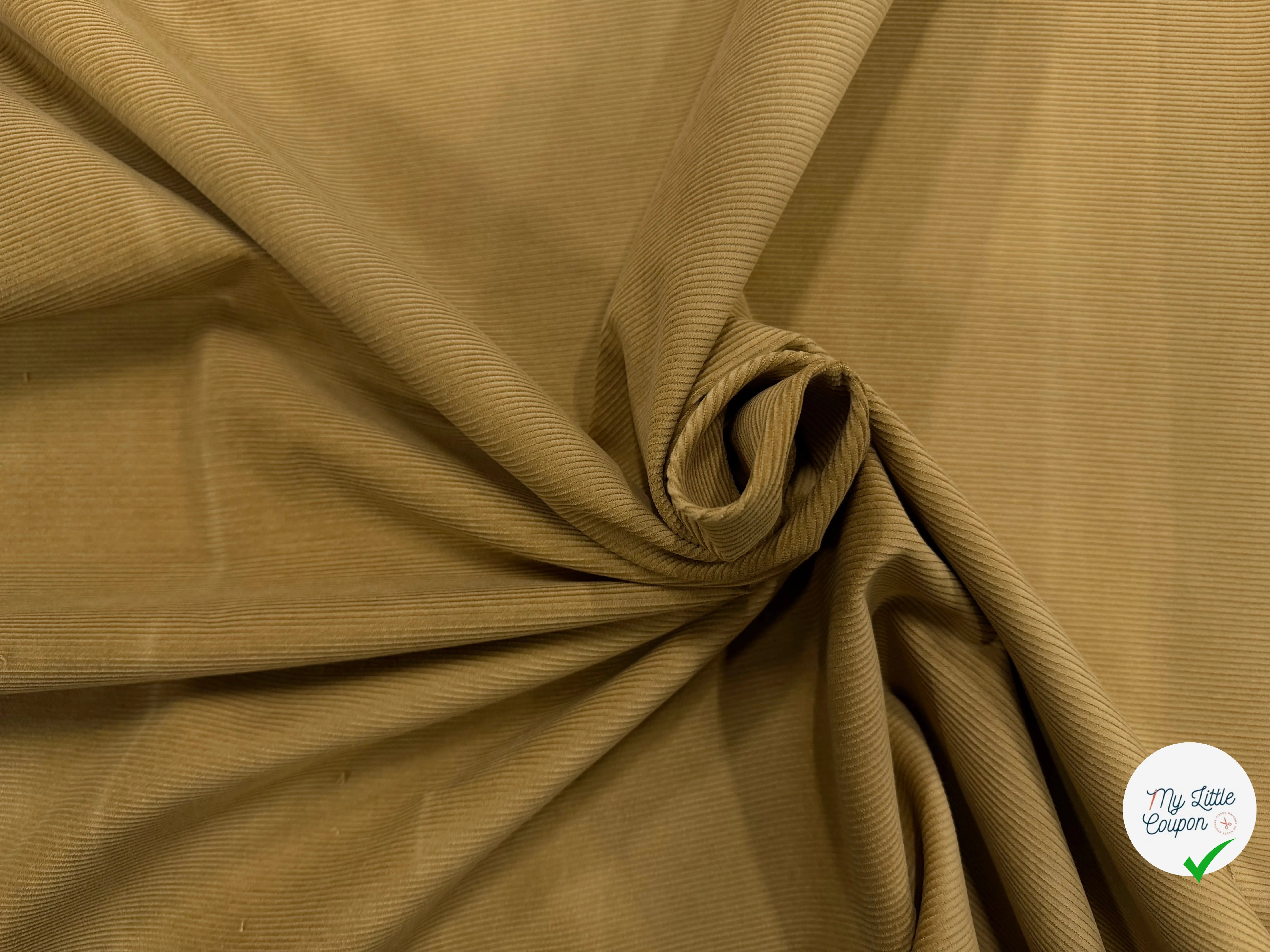 VELOURS COTELE EN COTON 1000 RAIES SABLE - My Little Coupon