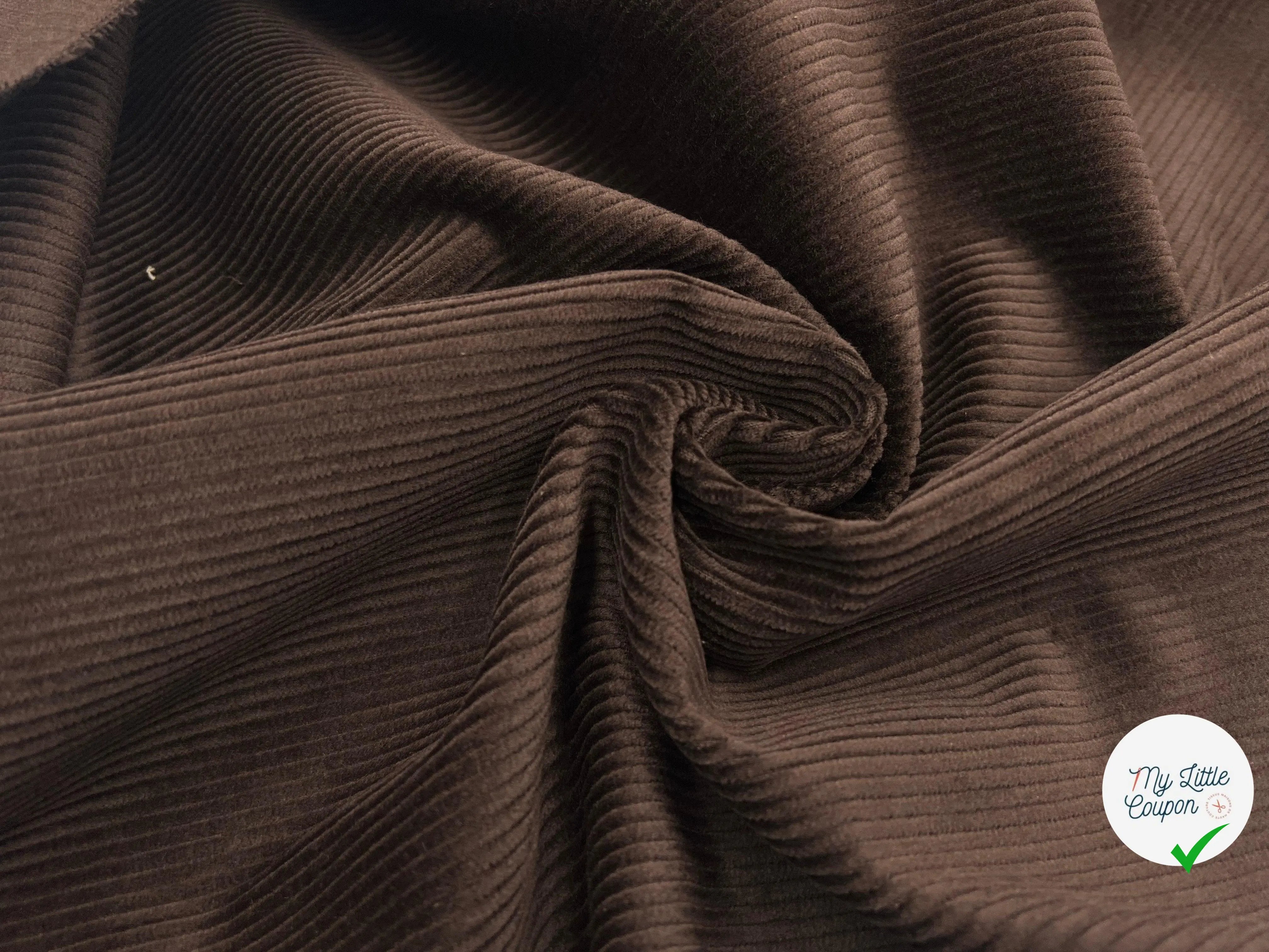 VELOURS CÔTELÉ 300 RAIES CHOCO - My Little Coupon - tissu - coudre