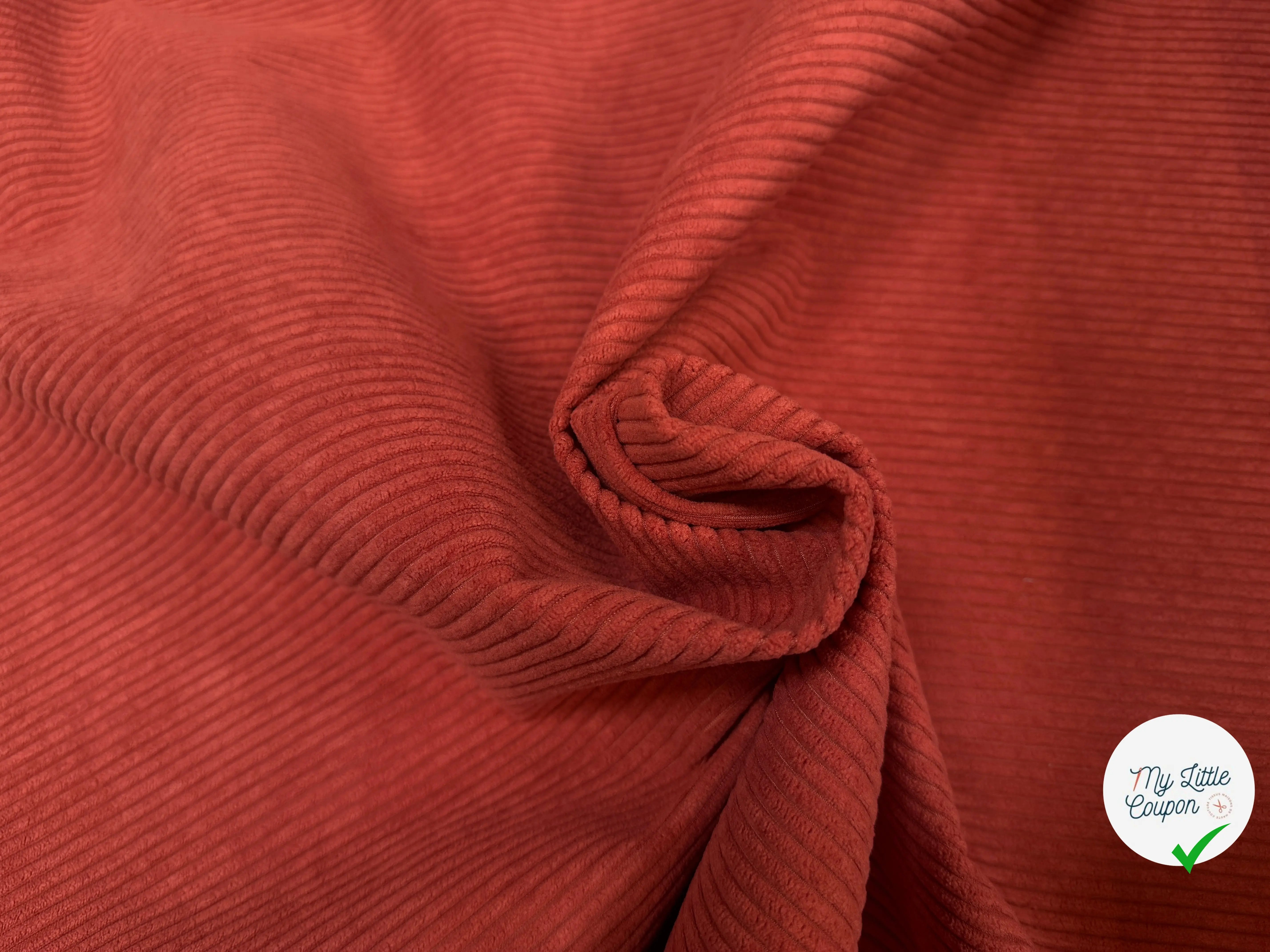 VELOURS COTELÉ TERACOTTA - My Little Coupon