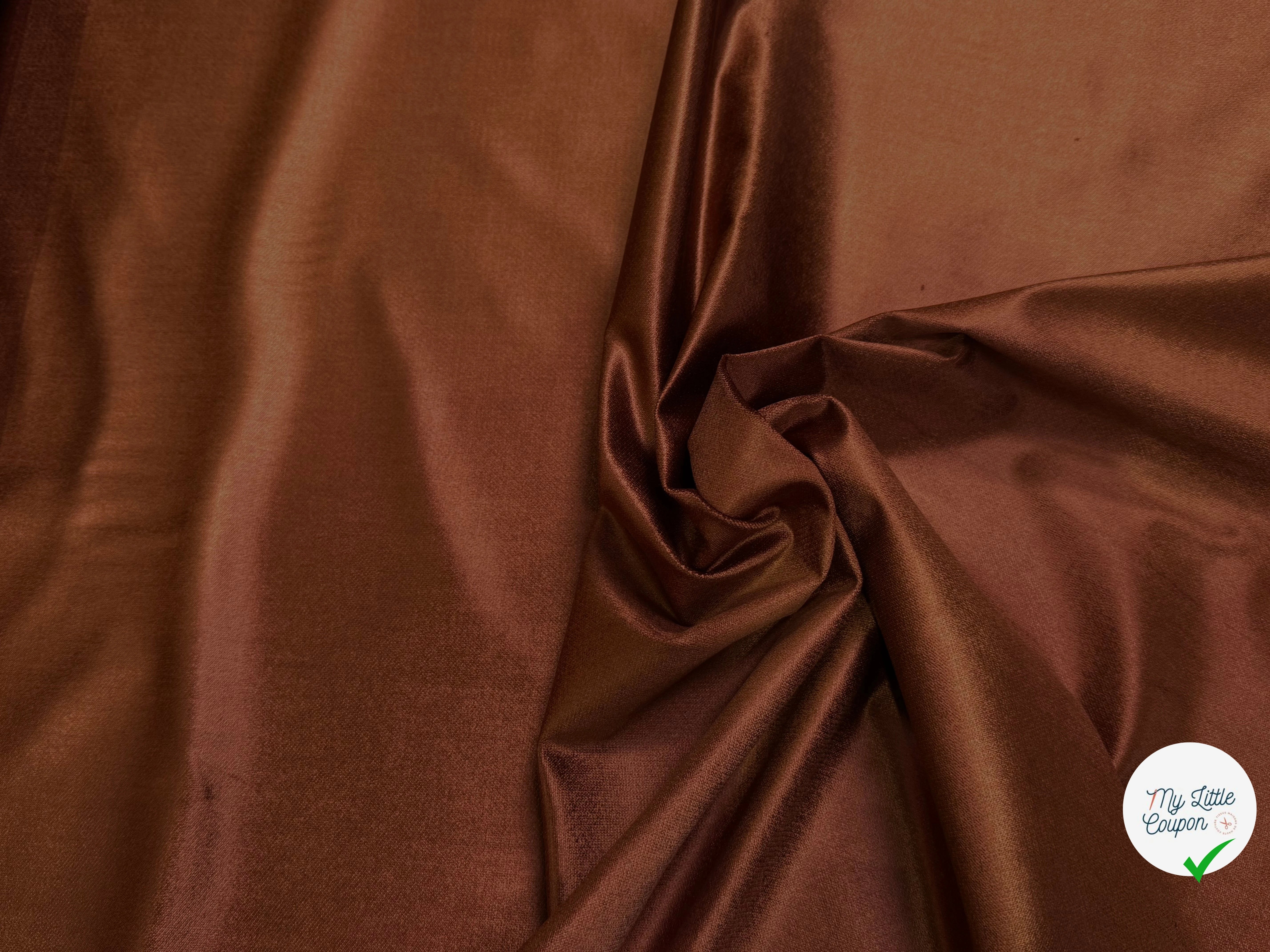 VELOURS COTON VISCOSE FAUX-UNI STRETCH ROUILLE 56% COTON 42% VISCOSE - My Little Coupon