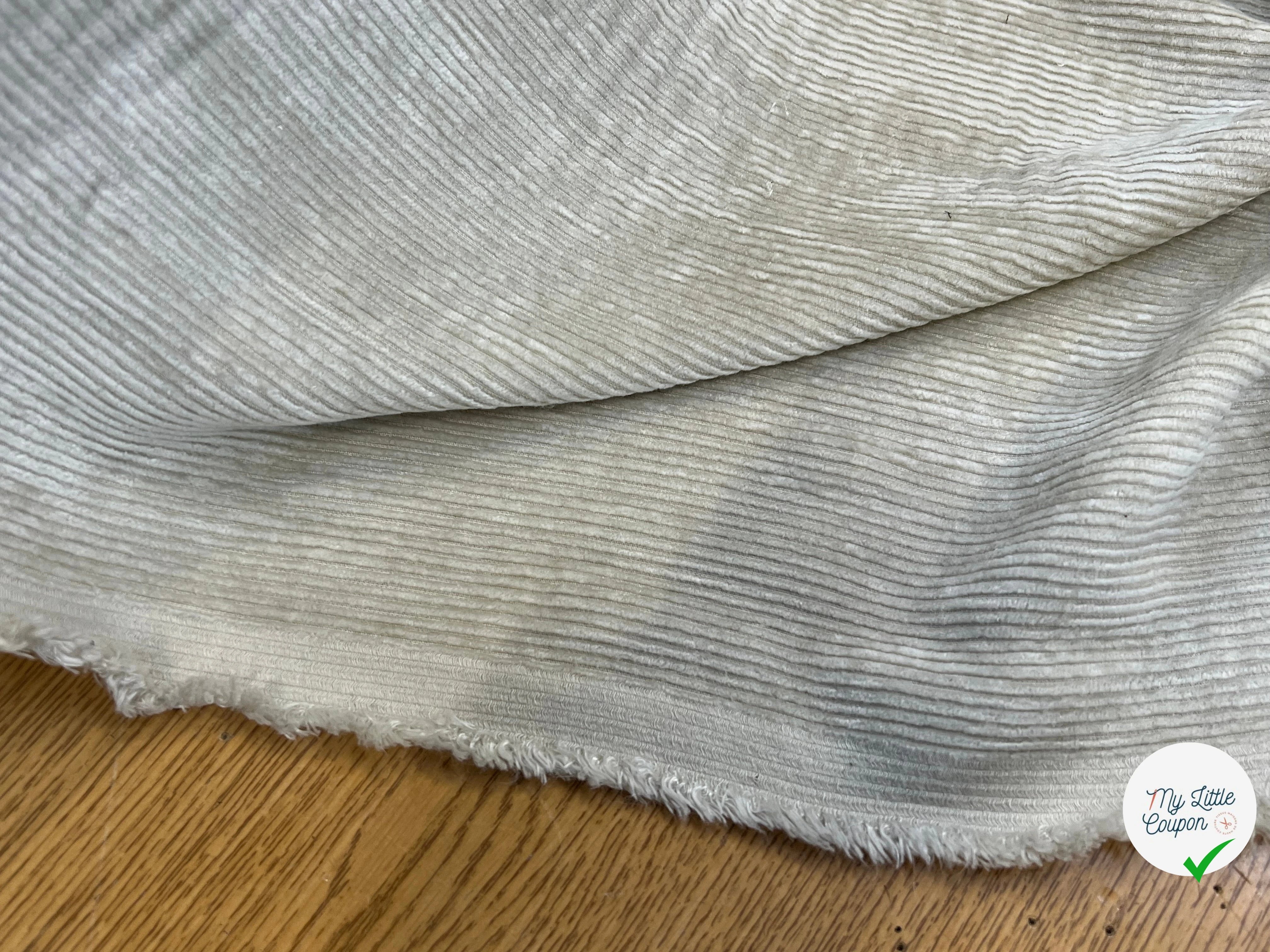 VELOURS DE COTON 500 RAIES BEIGE CLAIR 140CM - My Little Coupon