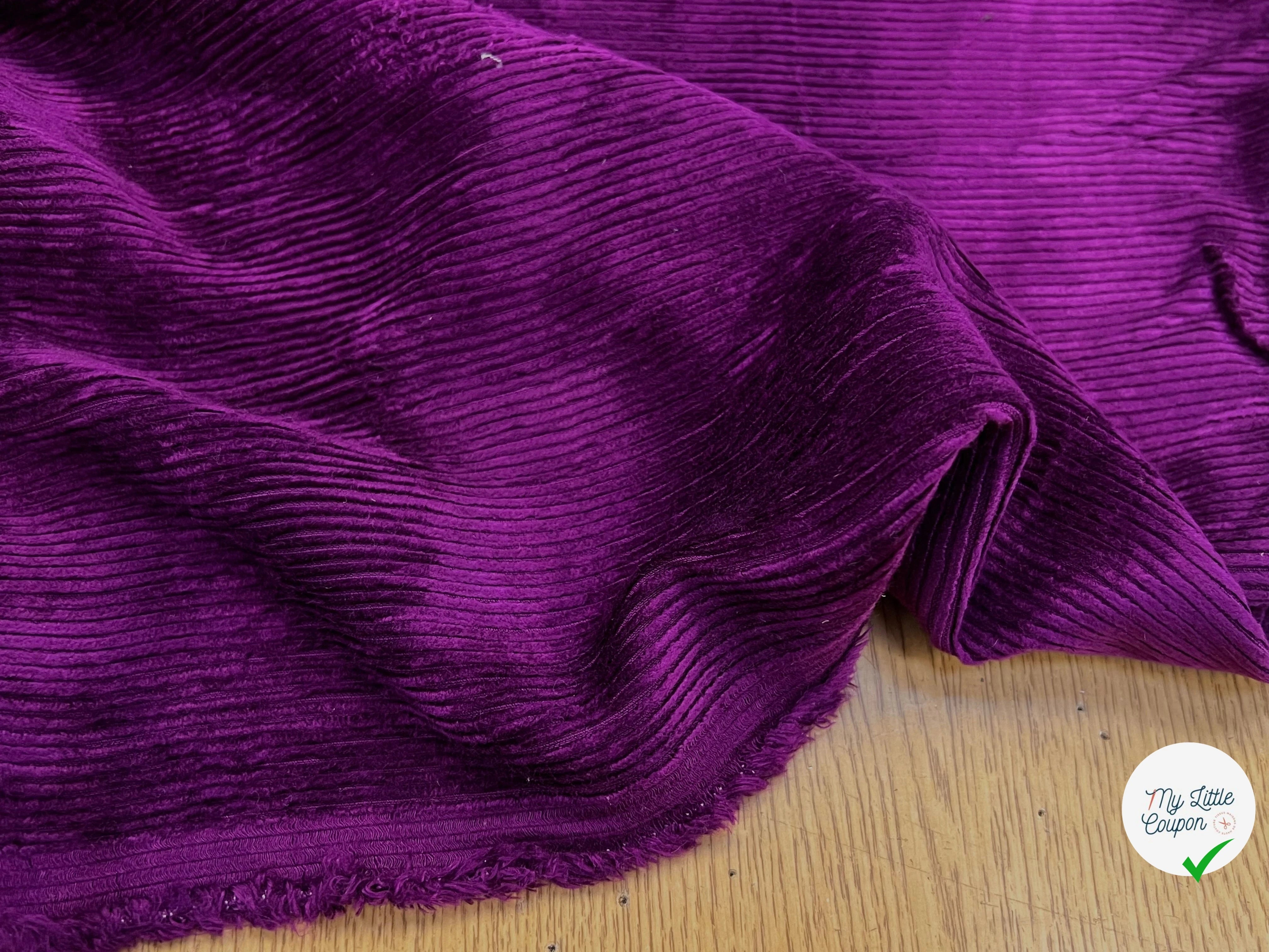 VELOURS DE COTON 500 RAIES VIOLET 140CM - My Little Coupon