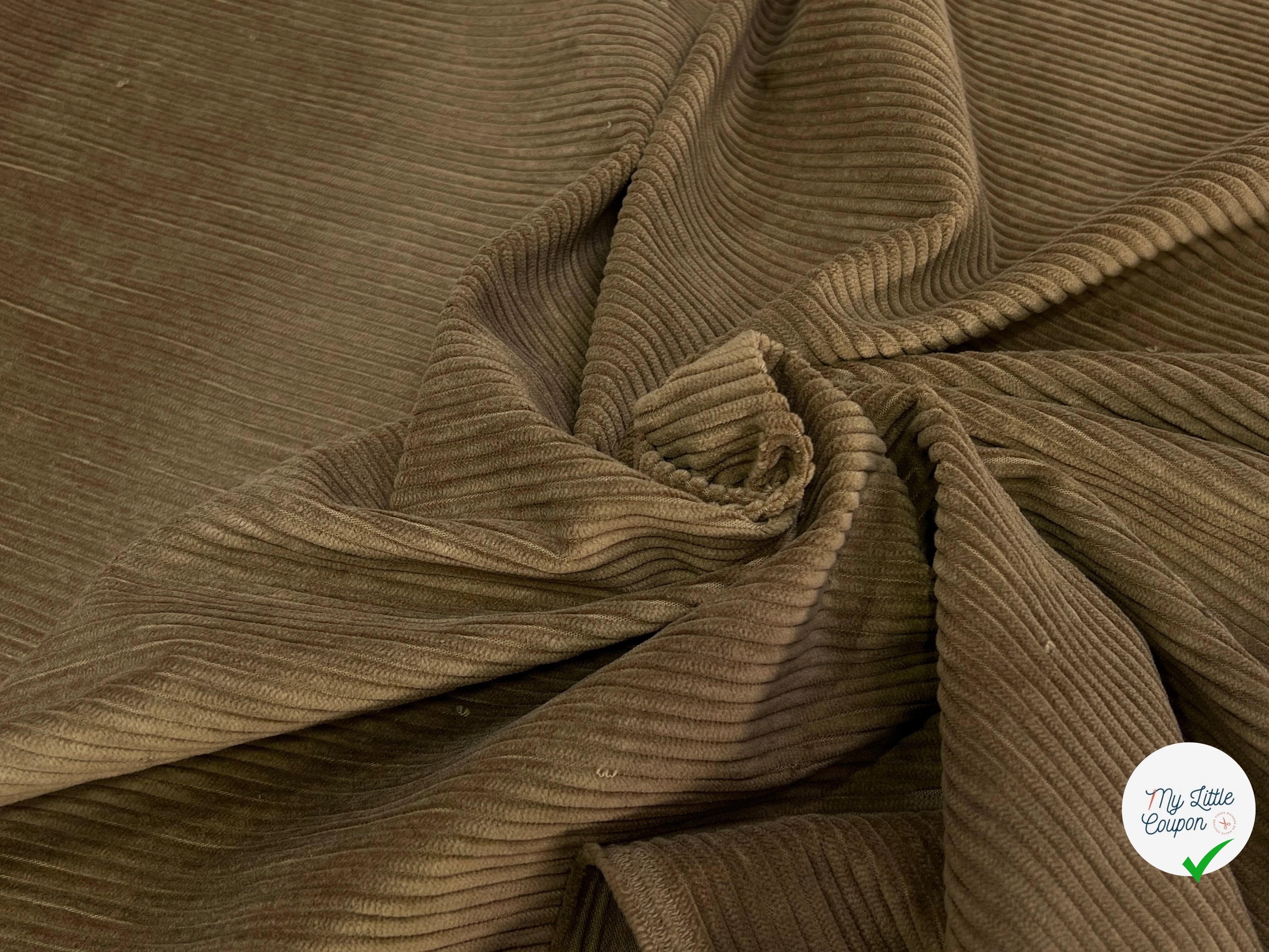 VELOURS DE COTON CLASSIC 500 RAIES BEIGE MARRONÉ - My Little Coupon