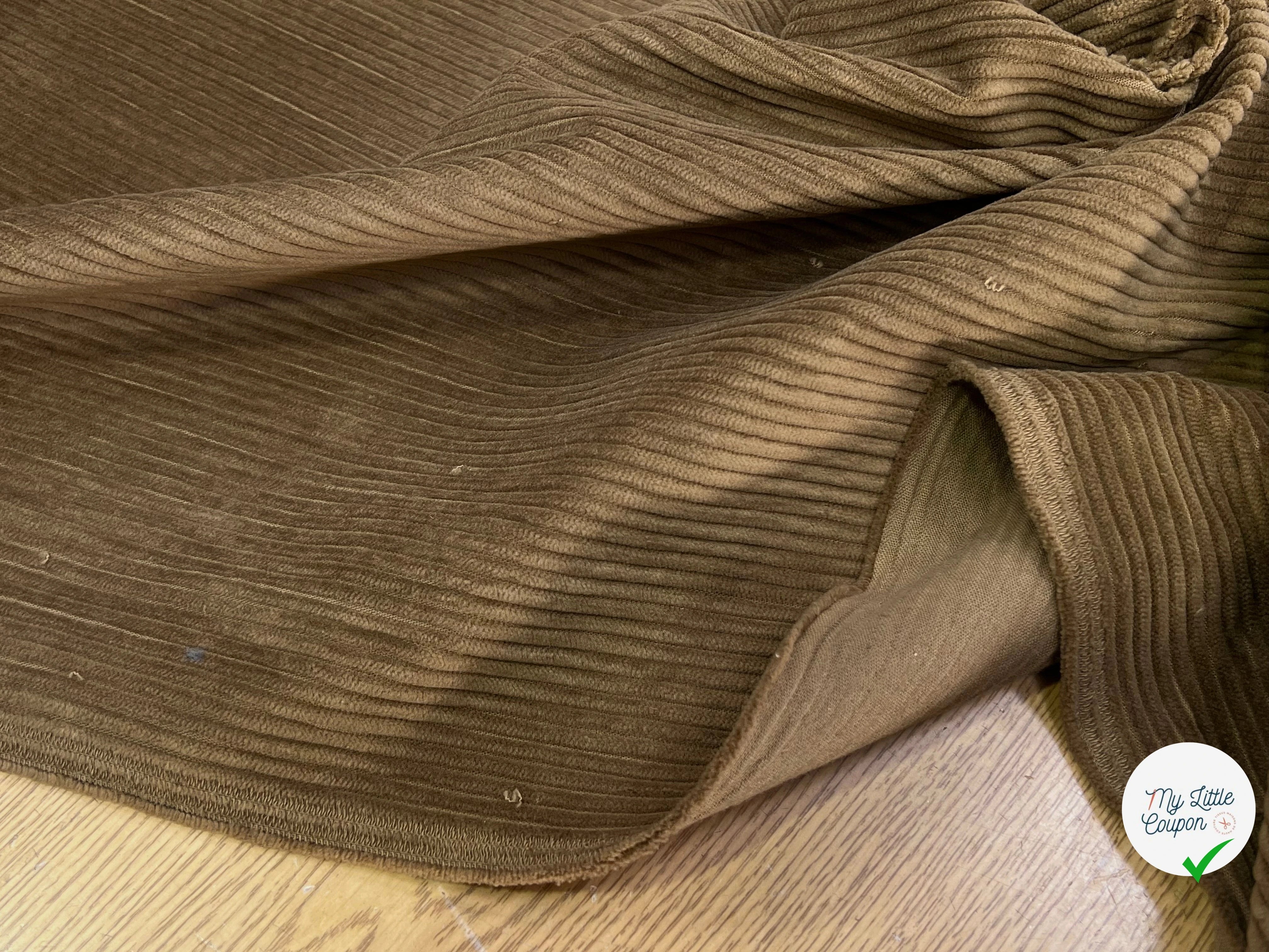 VELOURS DE COTON CLASSIC 500 RAIES BEIGE MARRONÉ - My Little Coupon