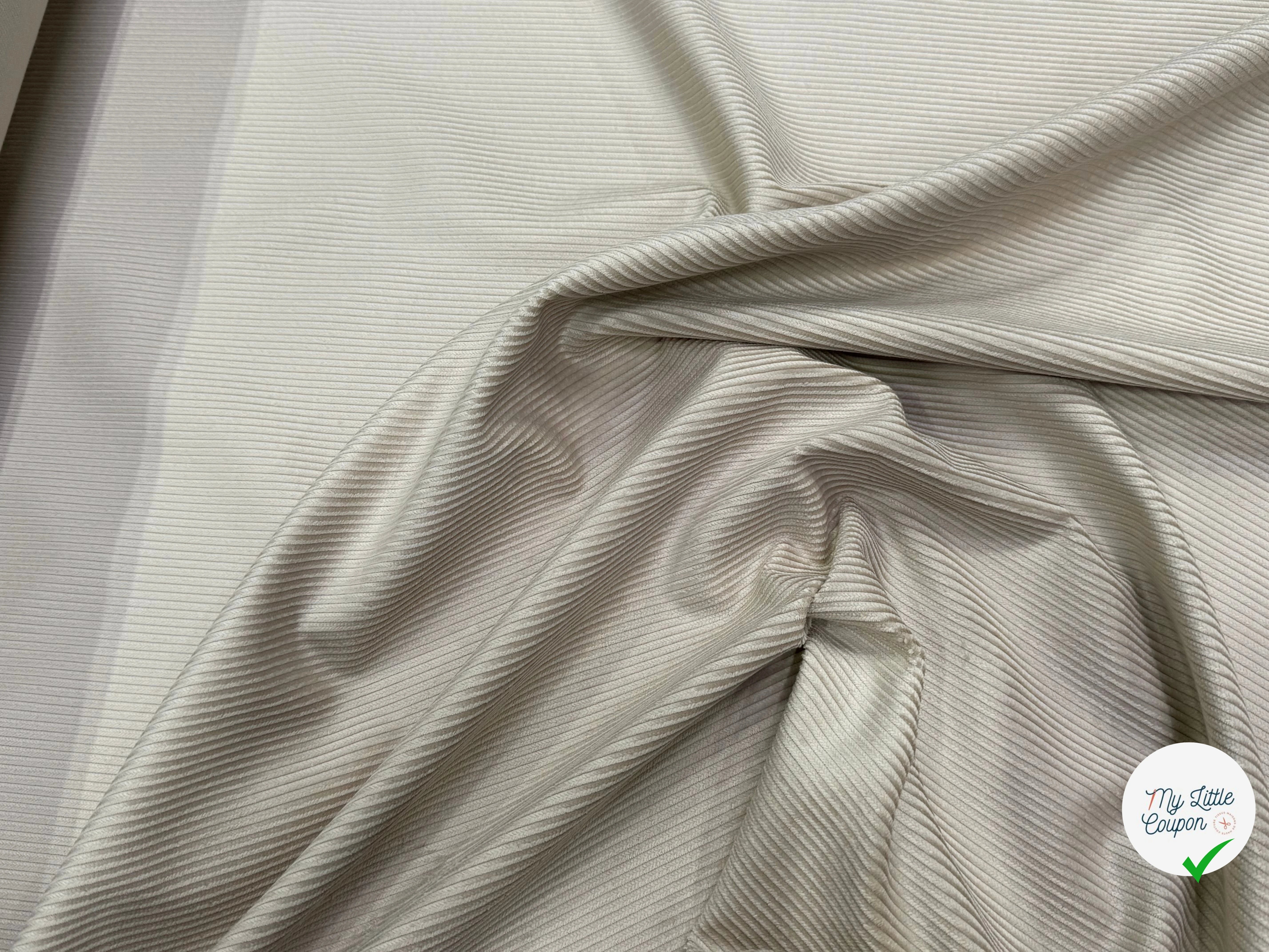 VELOURS DE COTON CLASSIQUE 300 RAIES BEIGE 100% COTON - My Little Coupon