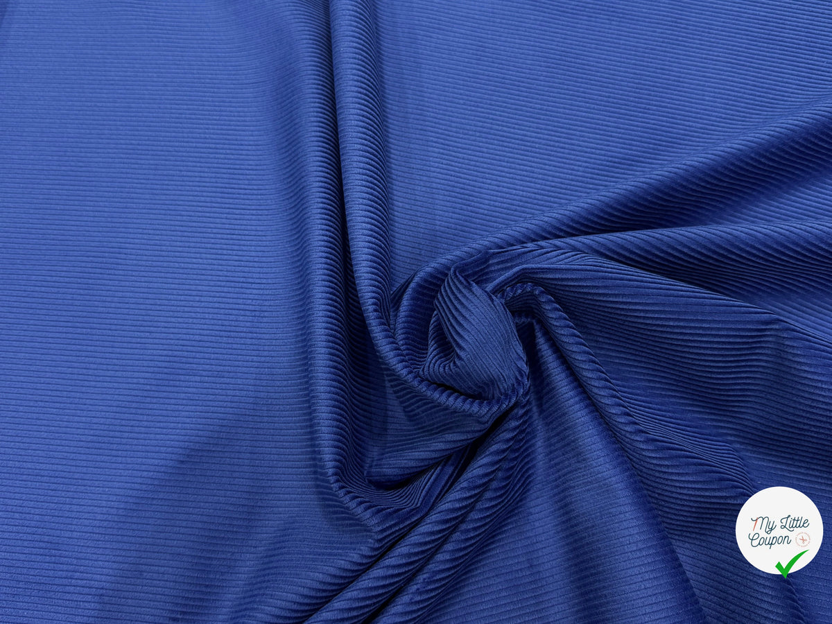 VELOURS DE COTON CLASSIQUE 300 RAIES BLEU 100% COTON - My Little Coupon