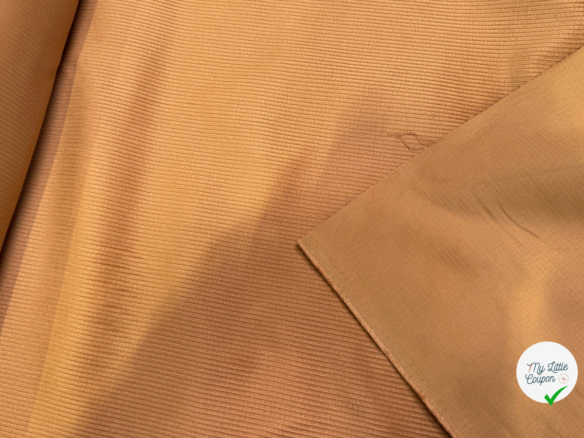 VELOURS DE COTON CLASSIQUE 300 RAIES STRETCH BRUN 98% COTON - My Little Coupon