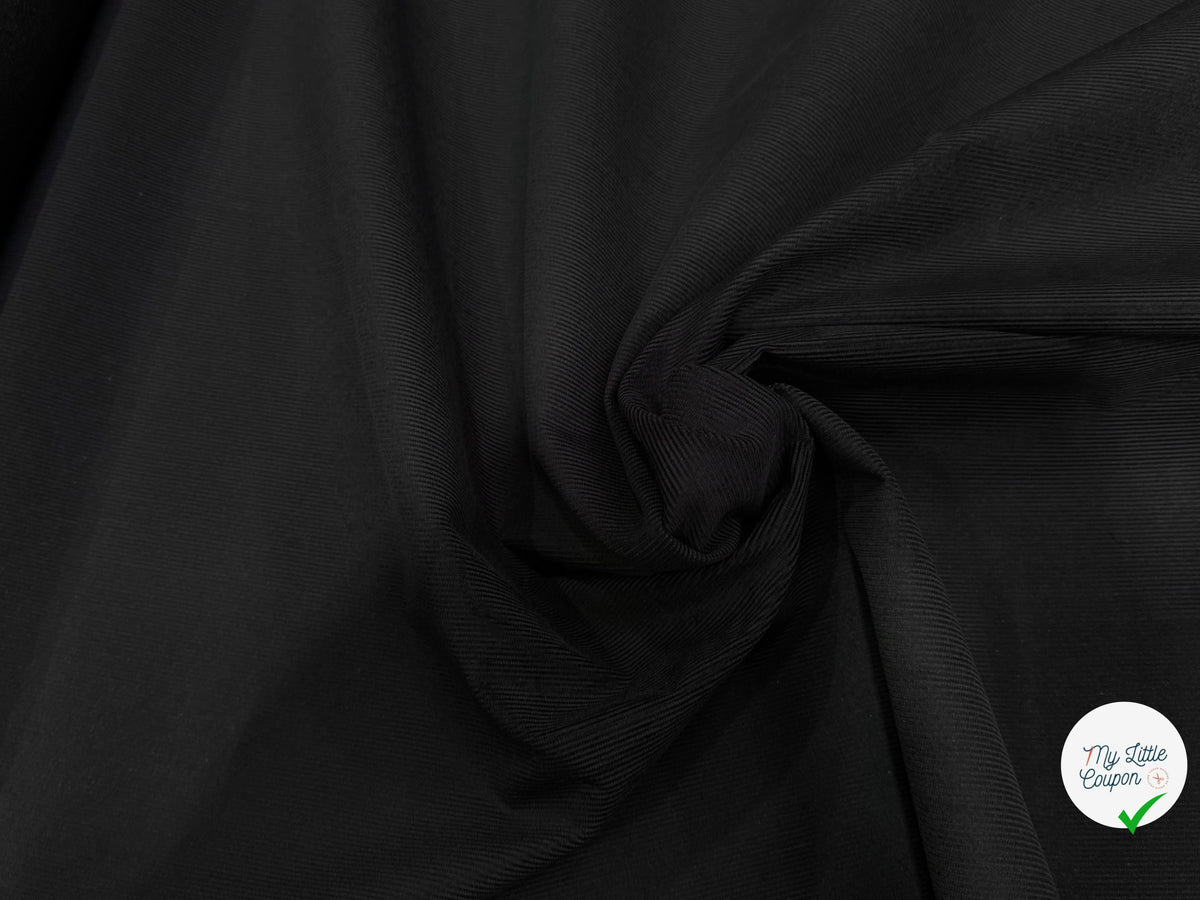 VELOURS DE COTON CLASSIQUE 500 RAIES NOIR 100% COTON - My Little Coupon