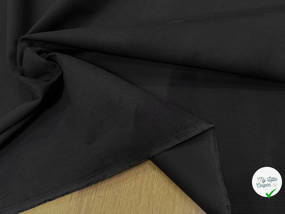 VELOURS DE COTON CLASSIQUE 500 RAIES NOIR 100% COTON - My Little Coupon