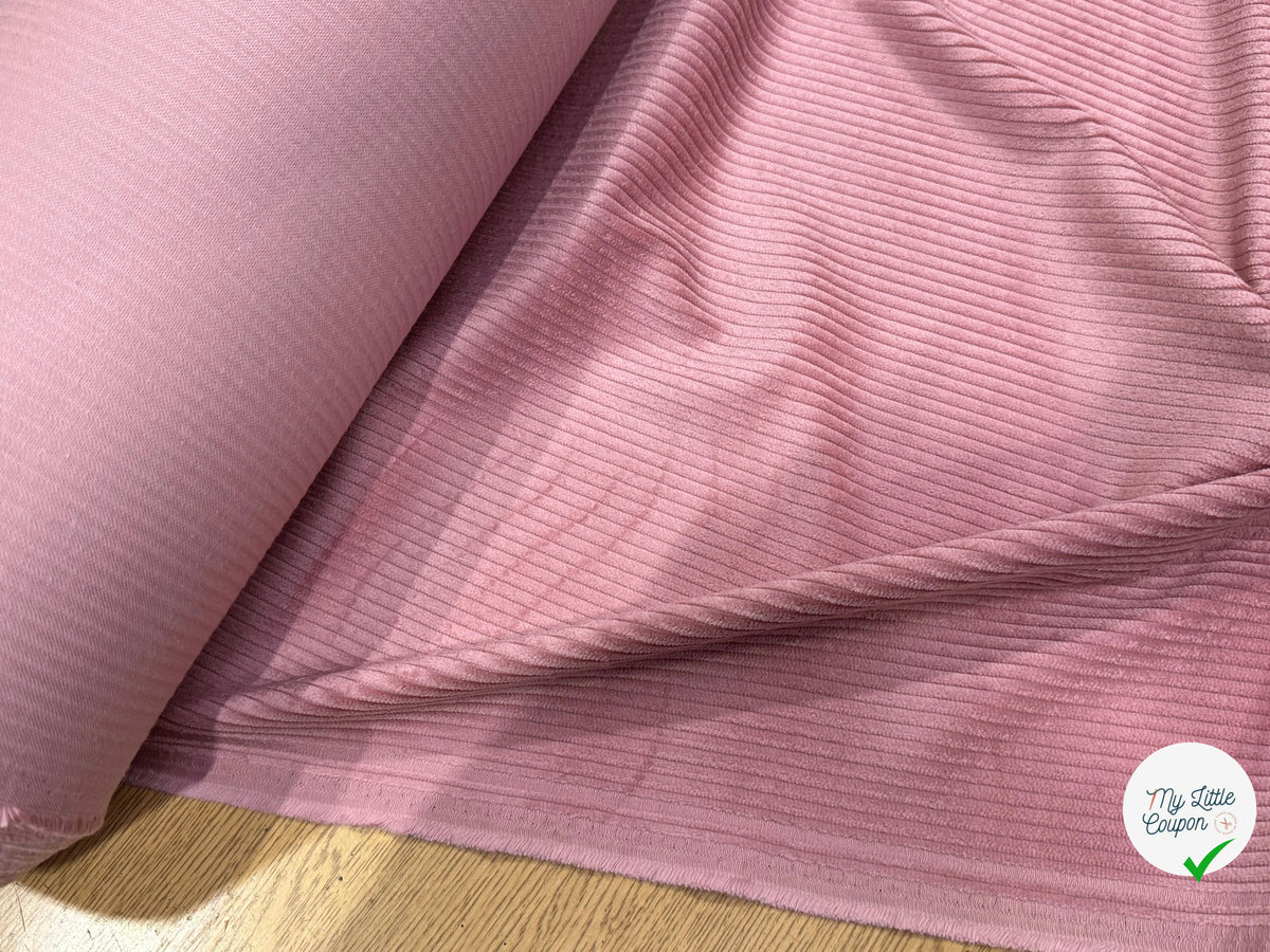 VELOURS DE COTON CLASSIQUE CÂBLÉ ROSE 85% COTON - My Little Coupon