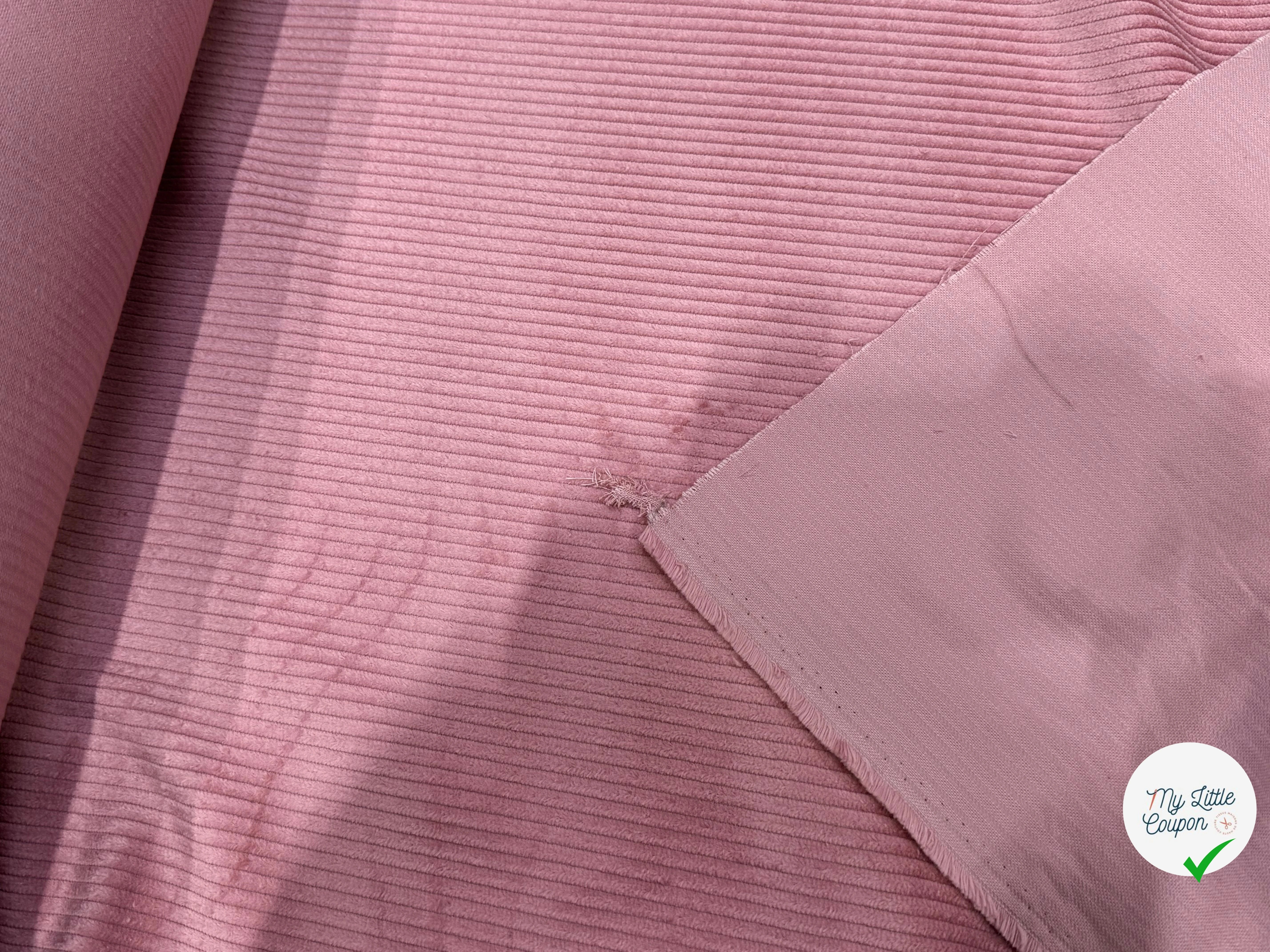 VELOURS DE COTON CLASSIQUE CÂBLÉ ROSE 85% COTON - My Little Coupon