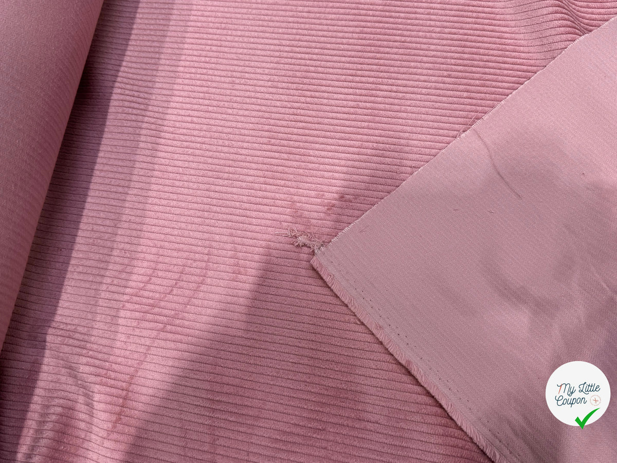VELOURS DE COTON CLASSIQUE CÂBLÉ ROSE 85% COTON - My Little Coupon