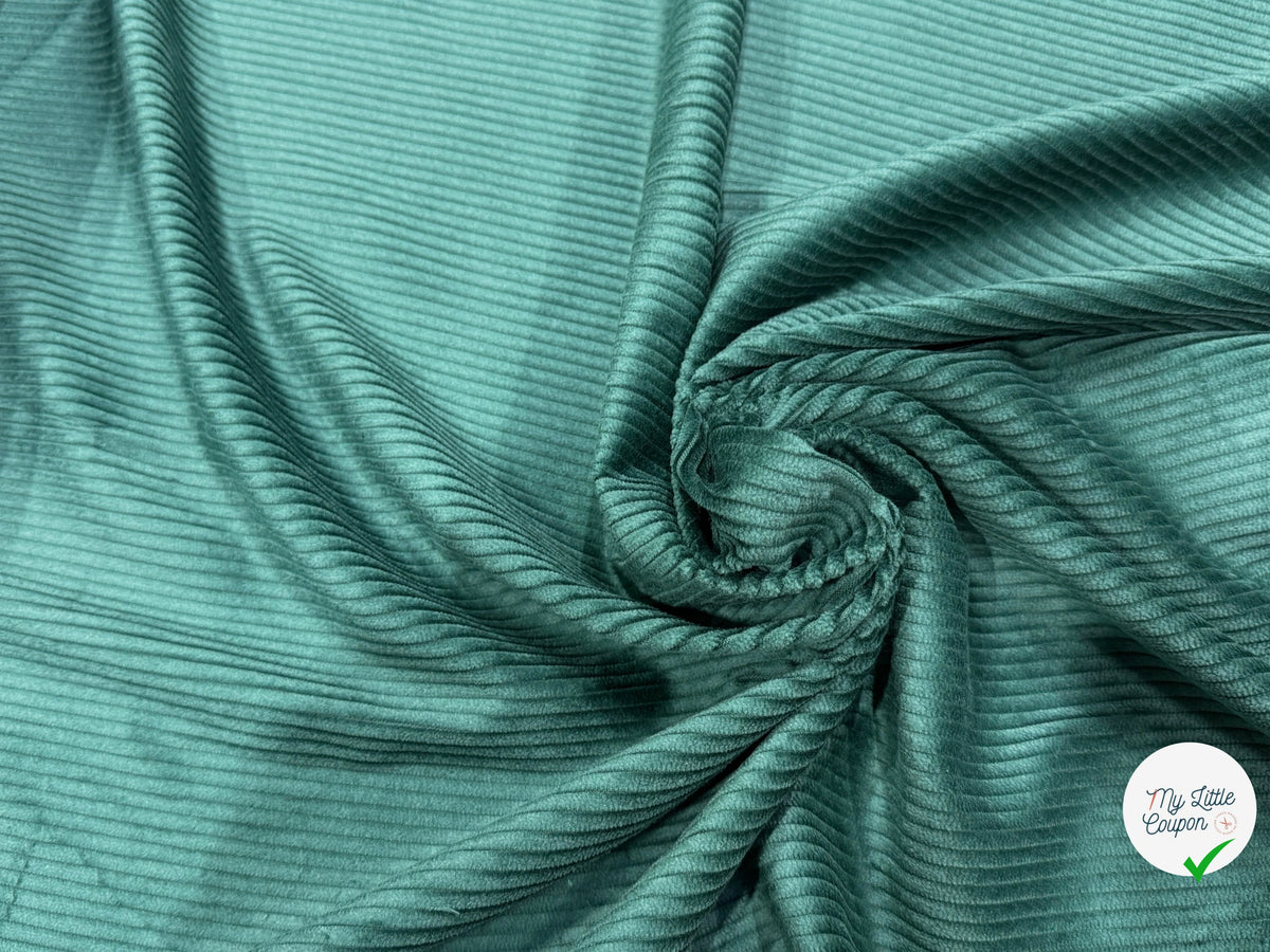 VELOURS DE COTON CLASSIQUE CÂBLÉ VERT FONCÉ 85% COTON - My Little Coupon