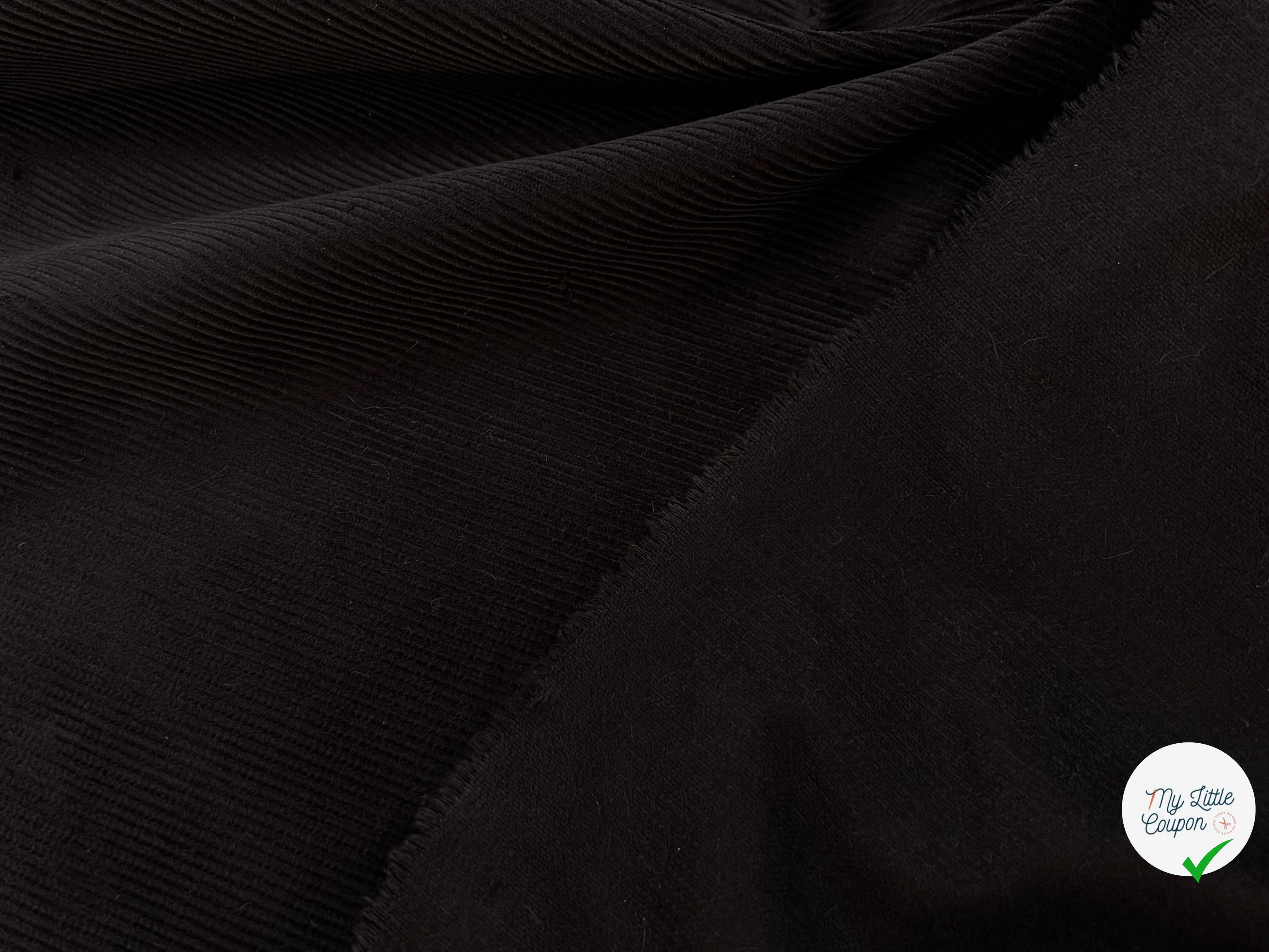 VELOURS DE COTON COTELÉ 1000 RAIES MARRON FONCÉ - My Little Coupon