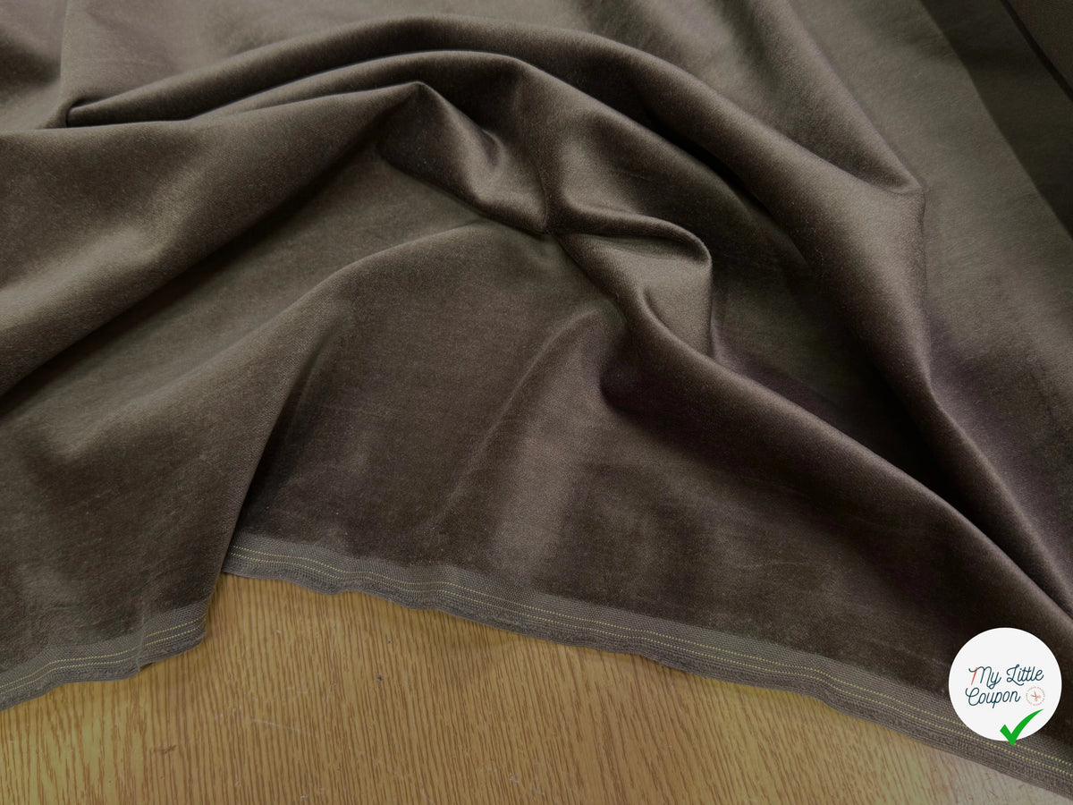 VELOURS DE COTON FAUX-UNI BRUN 100% COTON - My Little Coupon