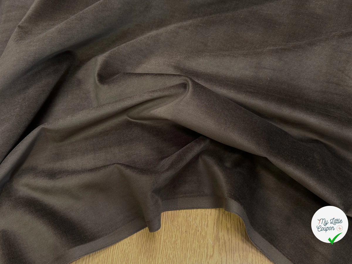 VELOURS DE COTON FAUX-UNI BRUN 100% COTON - My Little Coupon