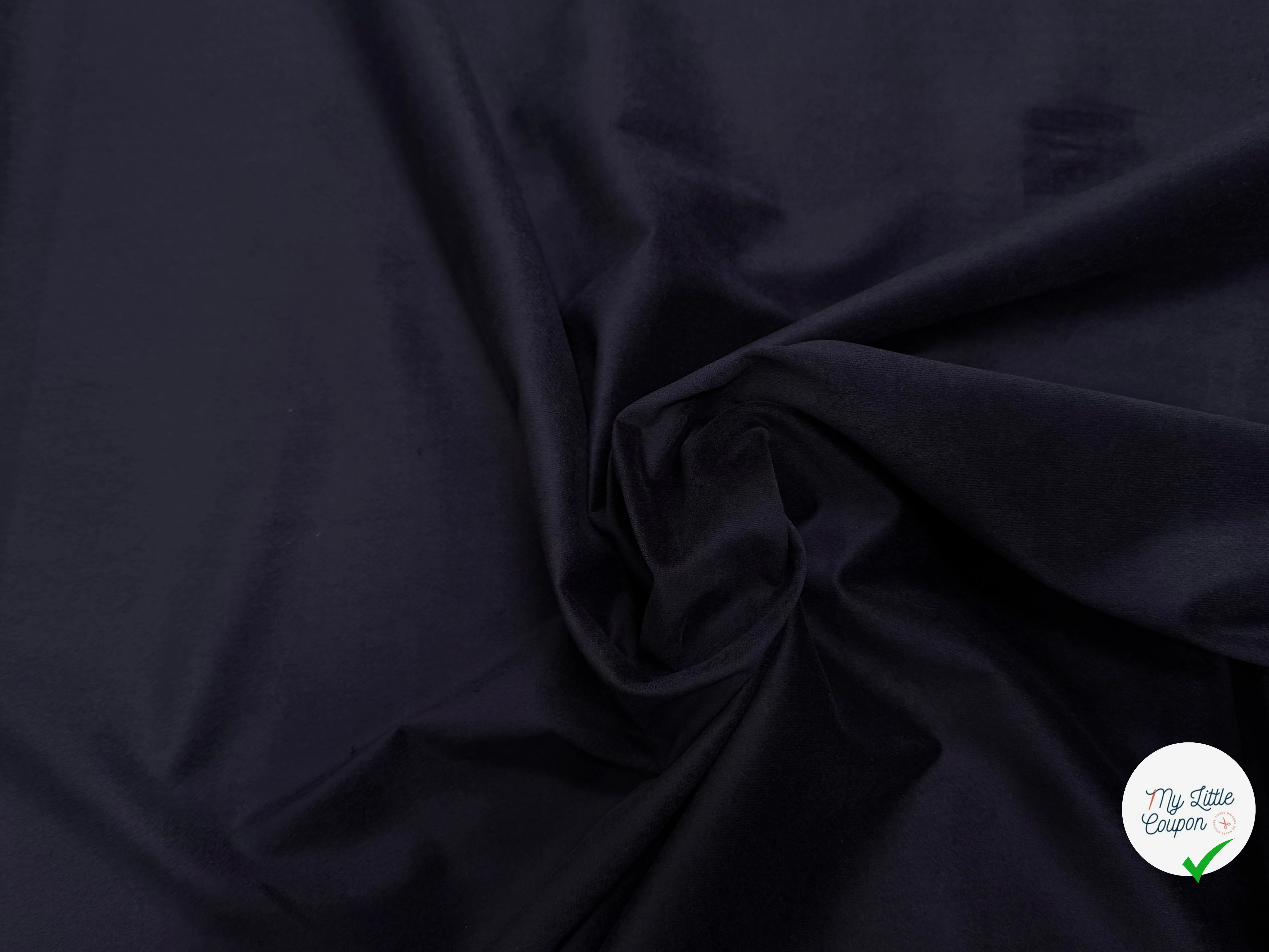 VELOURS DE COTON FAUX-UNI STRETCH VIOLET FONCÉ 98% COTON - My Little Coupon