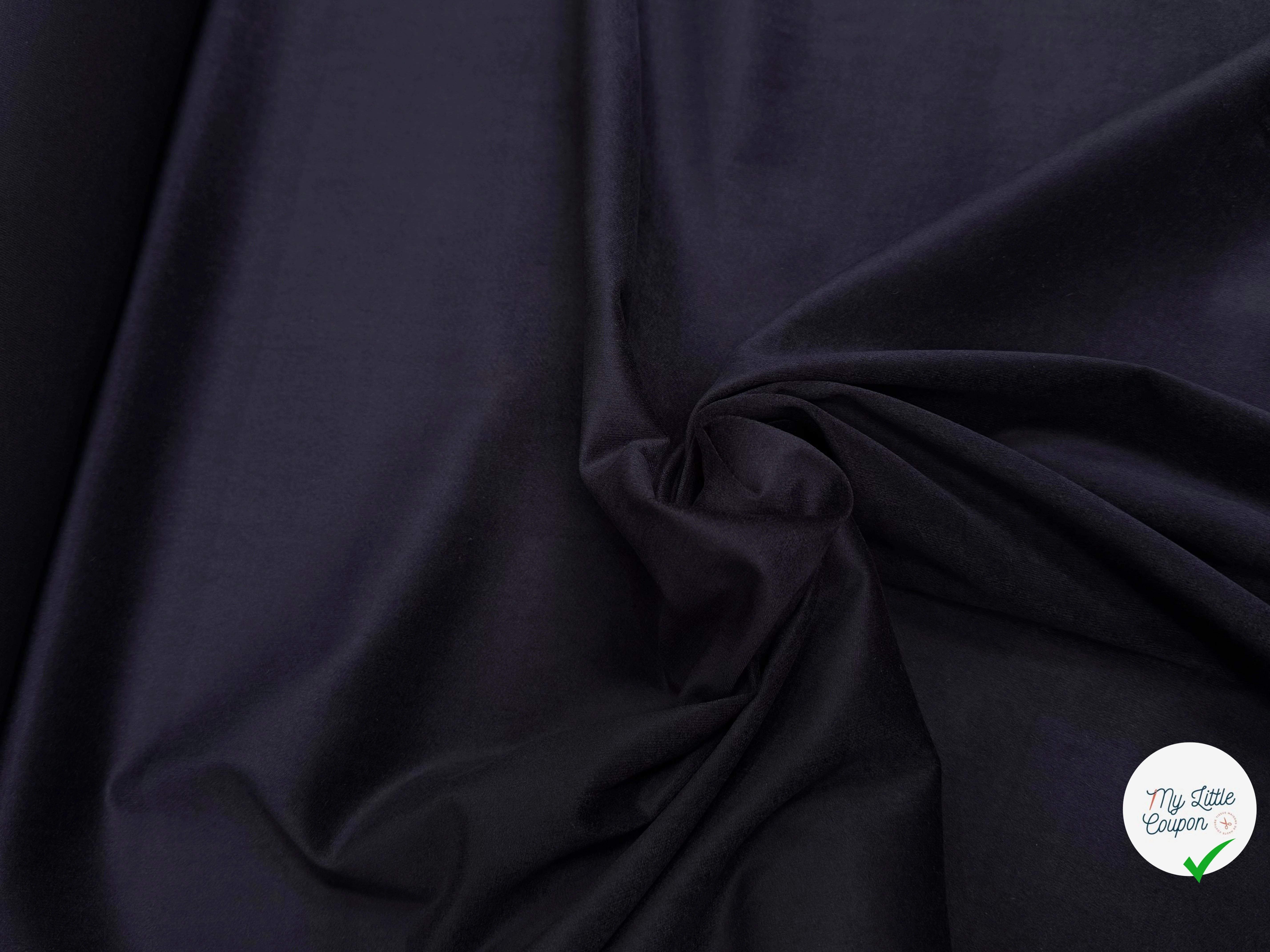 VELOURS DE COTON FAUX-UNI STRETCH VIOLET FONCÉ 98% COTON - My Little Coupon