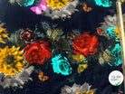 VELOURS DE COTON IMPRIMÉ FLORAL ET PAPILLONS BLACK MLC INTERN