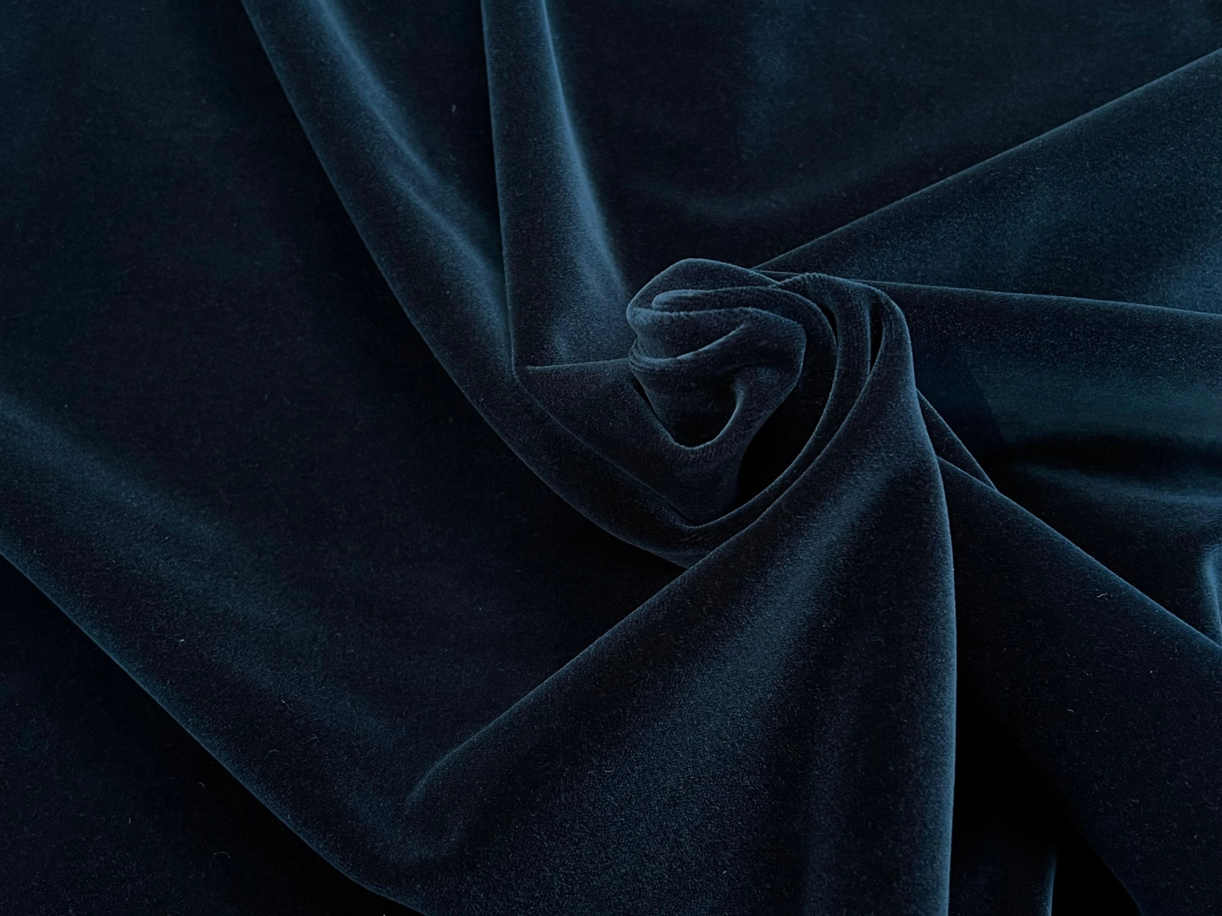 VELOURS DE COTON LISSE BLEU NUIT 100% COTON - My Little Coupon