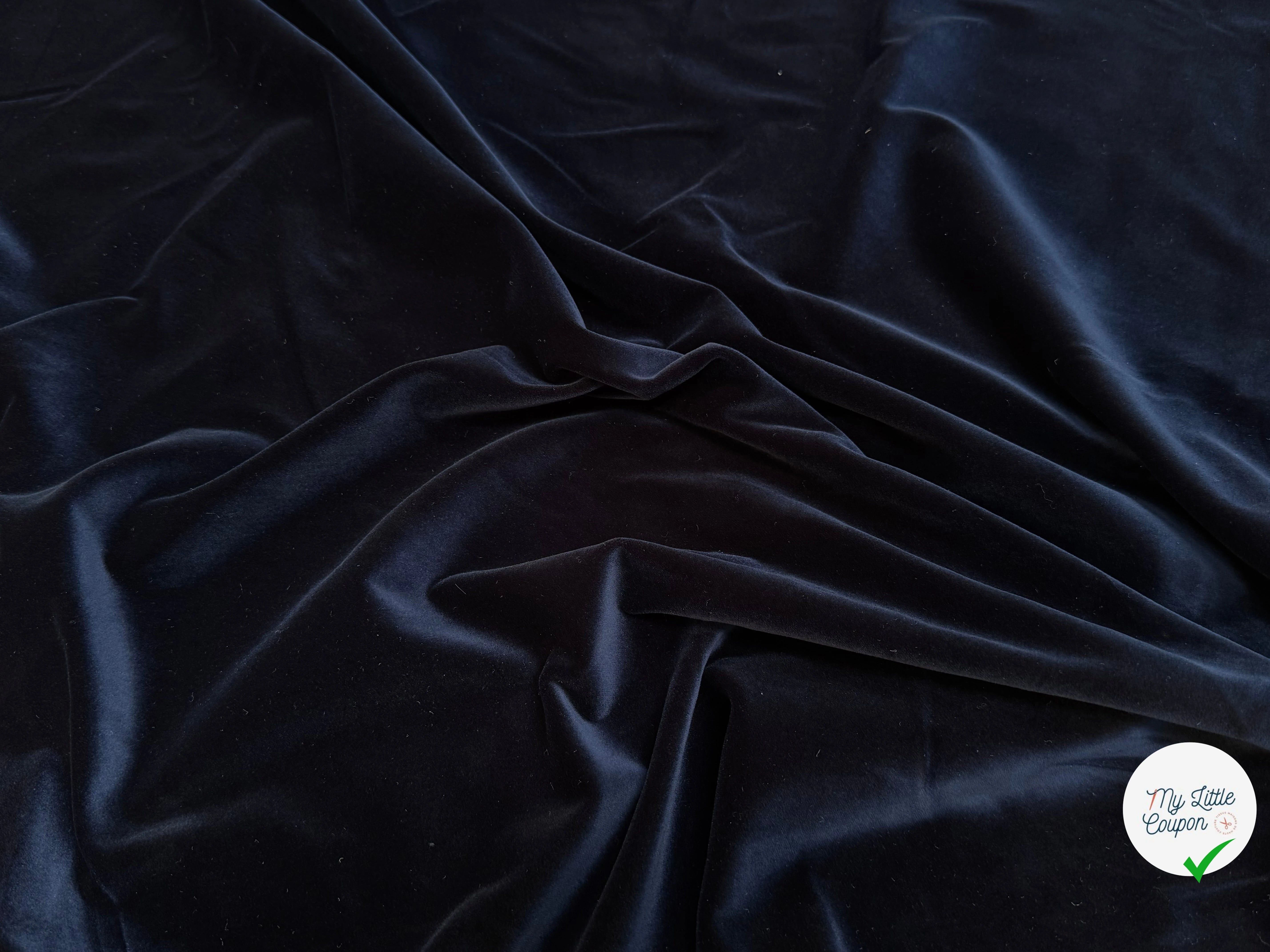 VELOURS DE COTON LISSE TOUT DOUX BLEU MARINE ULTRA BEAU - My Little Coupon