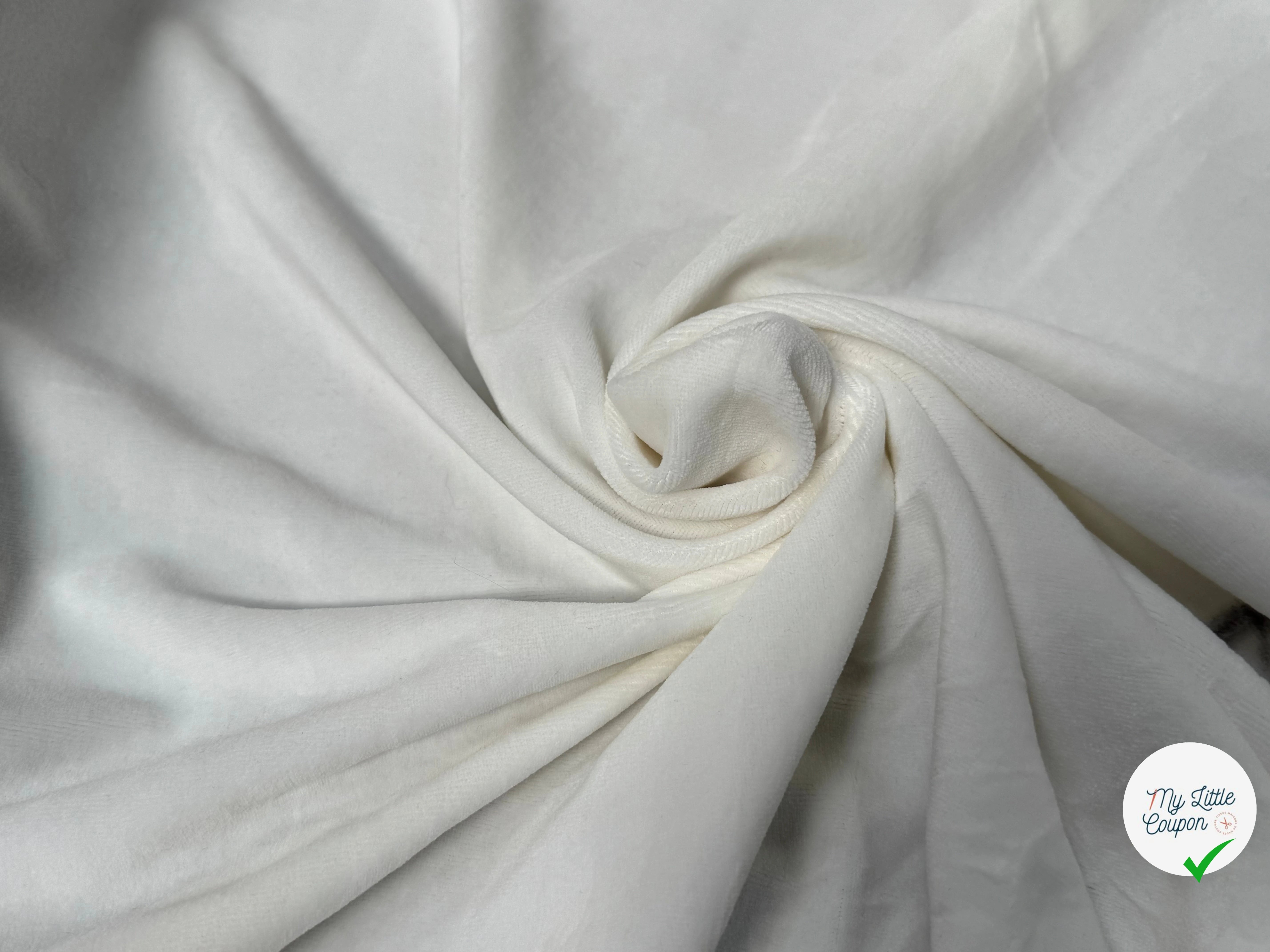 VELOURS DE COTON MOUSSE STRETCH BLANC CASSÉ TOUCHER DOUX - My Little Coupon