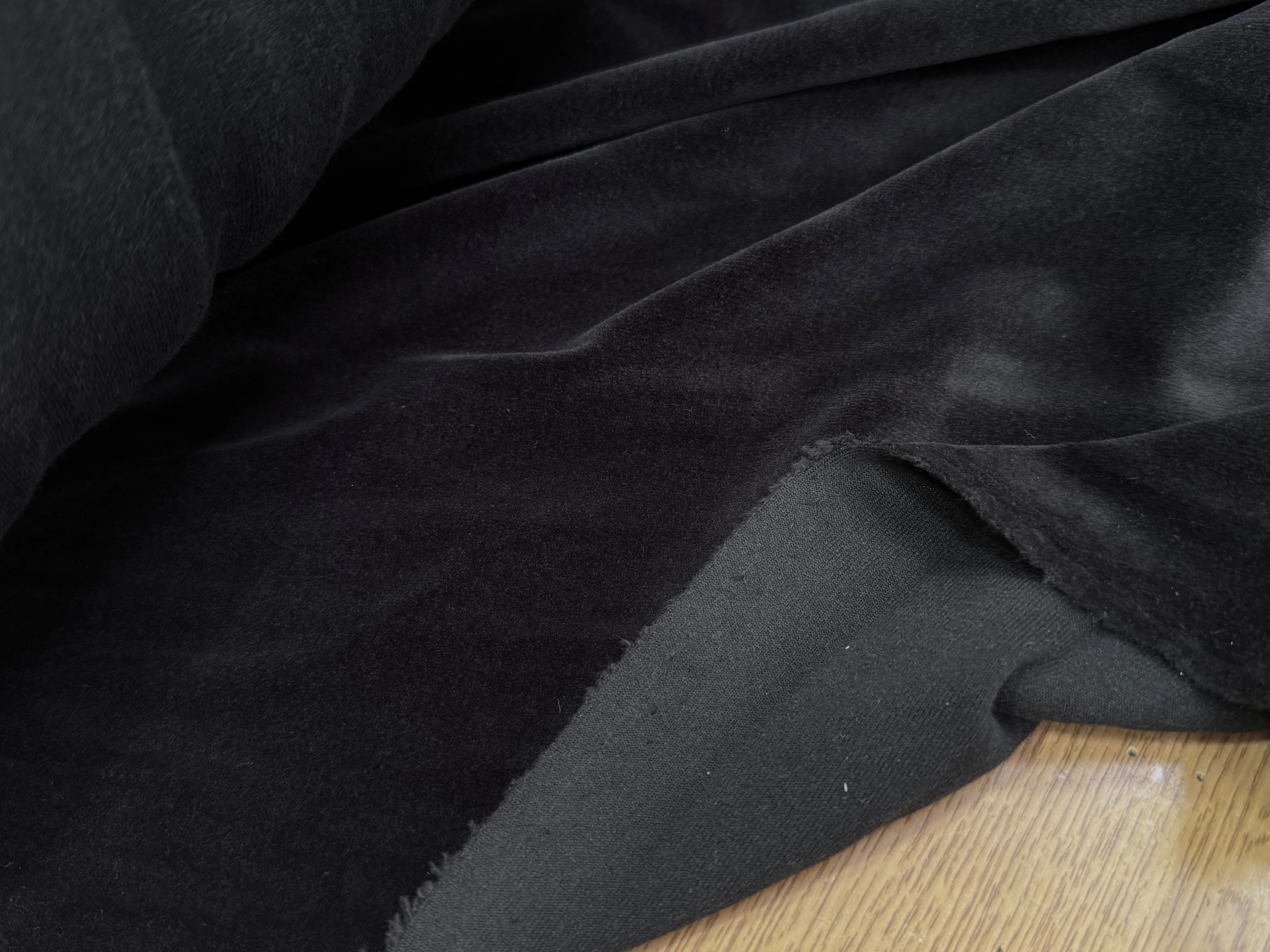 VELOURS DE COTON MOUSSE STRETCH NOIR TOUCHER DOUX - My Little Coupon