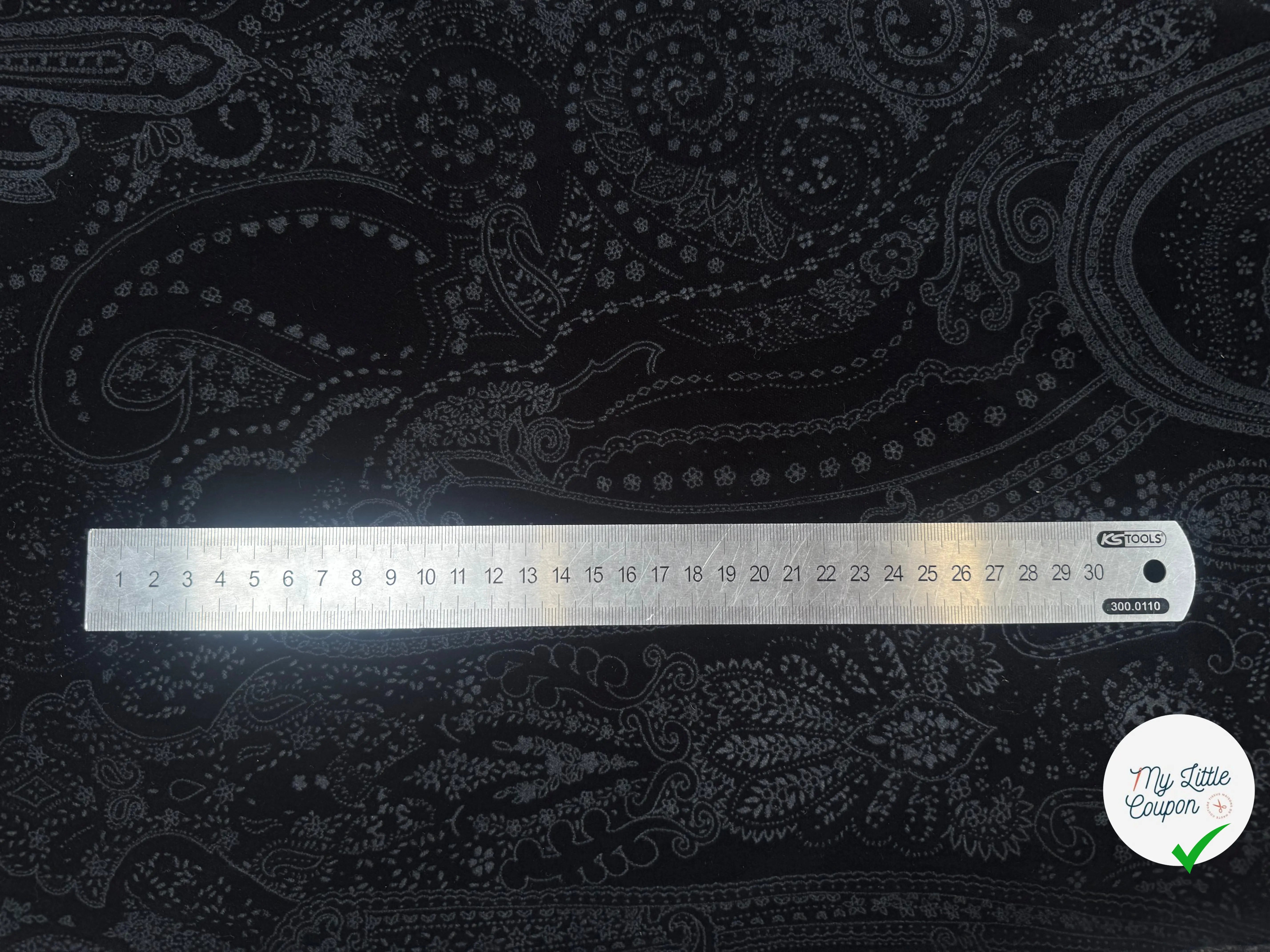 VELOURS DE COTON NOIR MOTIF ESPRIT PERSAN - My Little Coupon