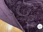 VELOURS DE COTON VIOLET MOTIF ESPRIT PERSAN - My Little Coupon
