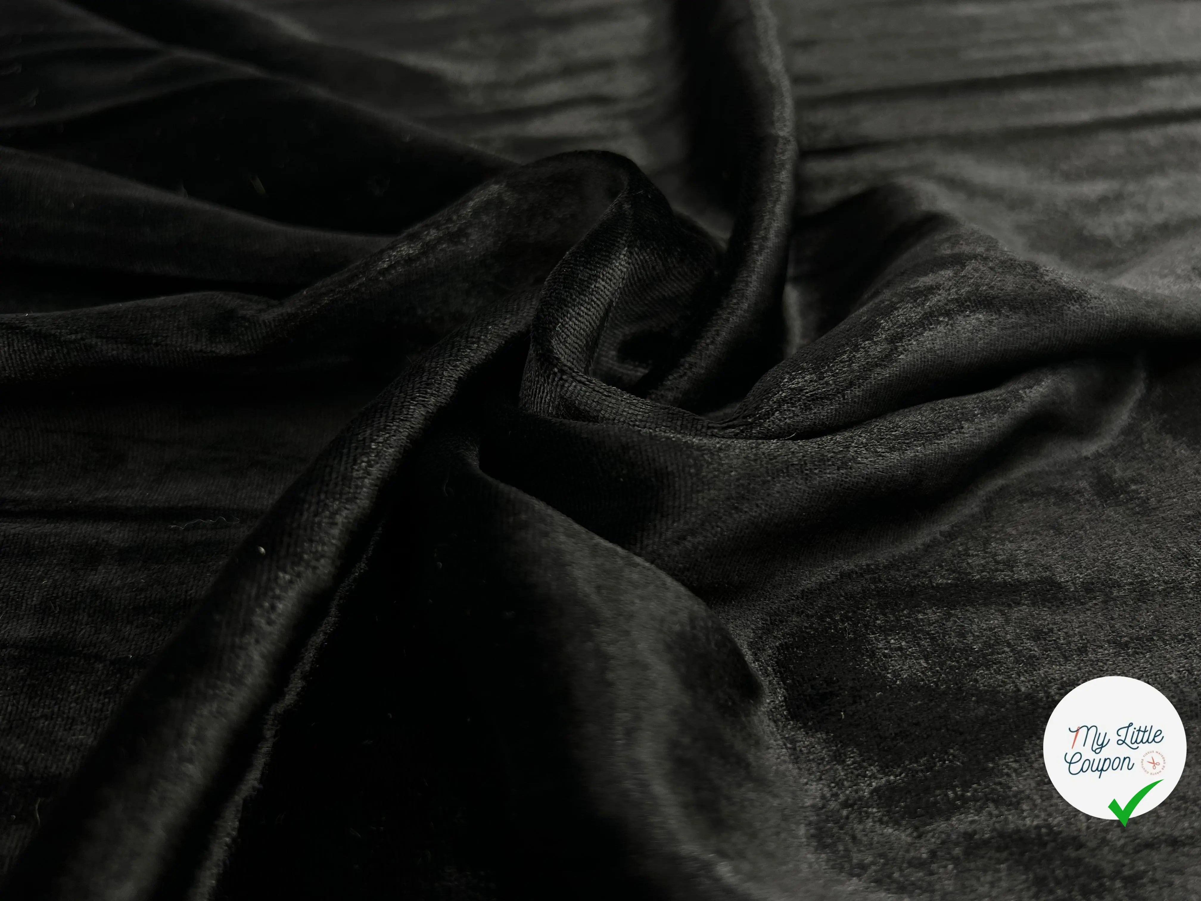 VELOURS DE SOIE ET VISCOSE NOIR - My Little Coupon - tissu - coudre
