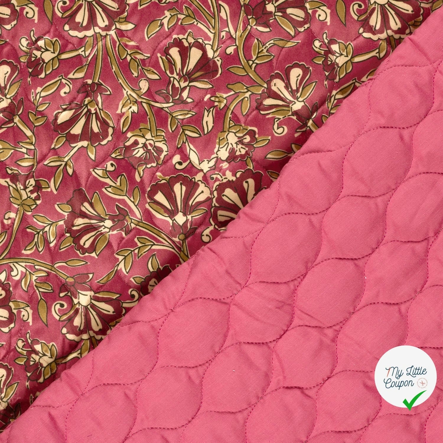 Velours fleurs fuchsia