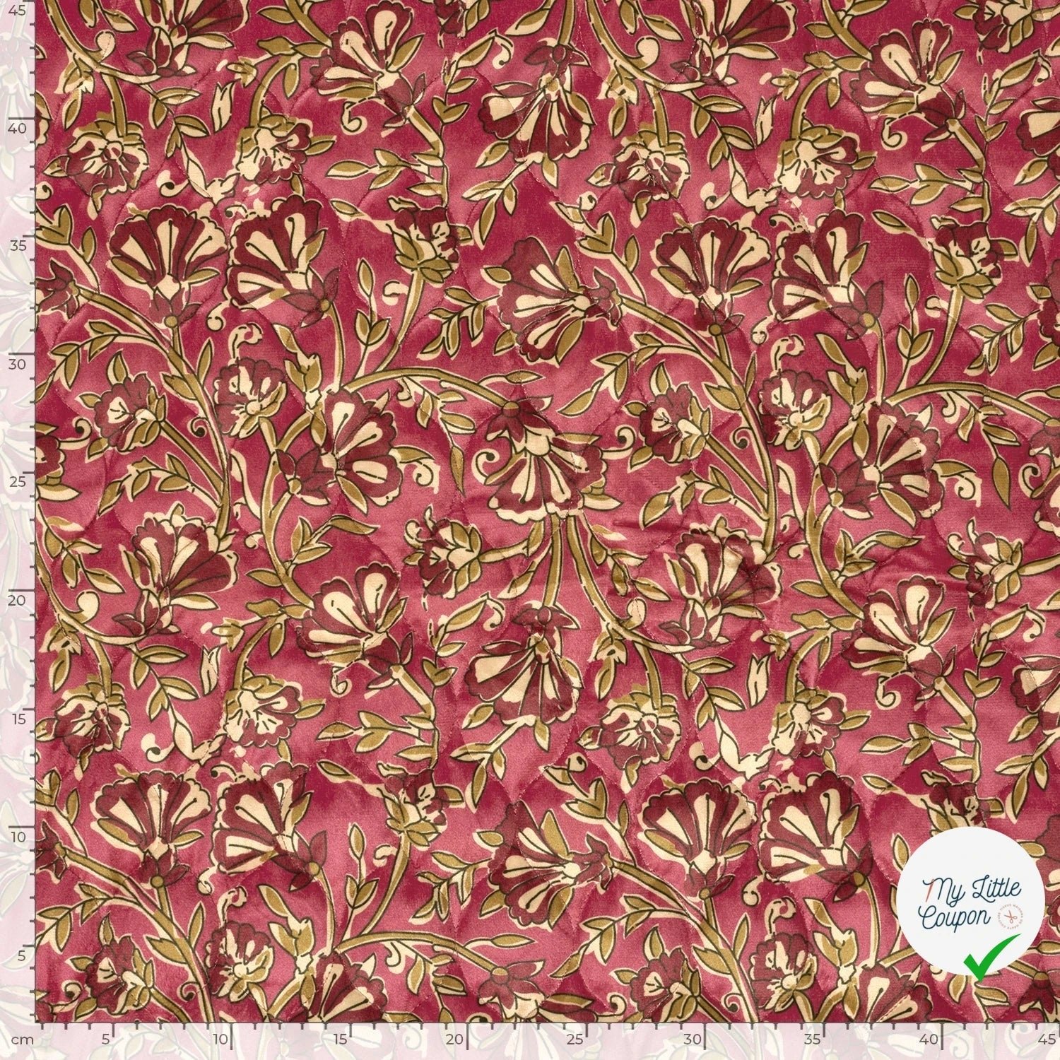 Velours fleurs fuchsia