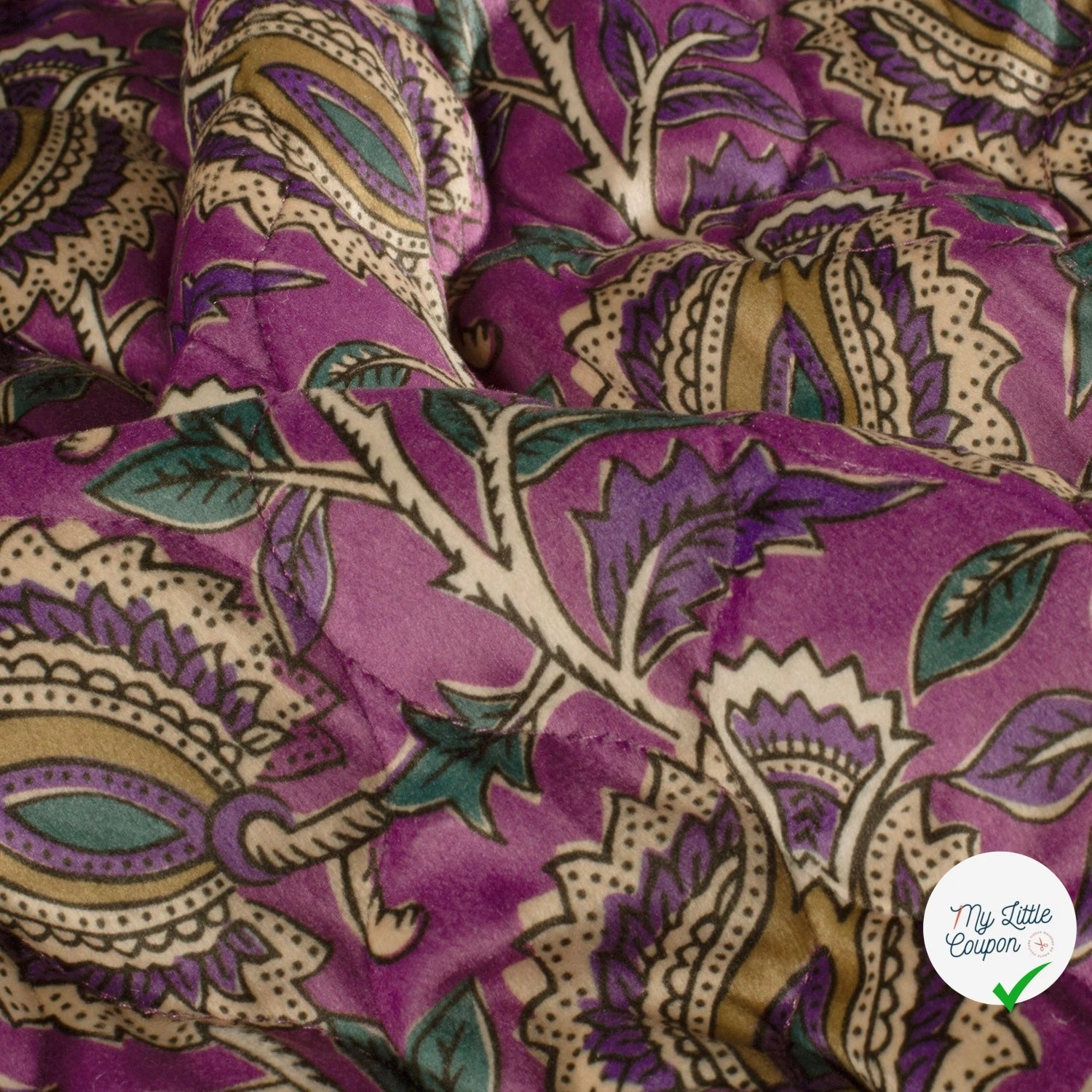 Velours fleurs pourpre