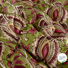 Velours fleurs vert