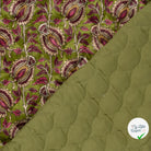 Velours fleurs vert