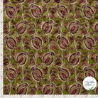 Velours fleurs vert