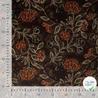 VELOURS IMPRIMÉ FEUILLES BRUN FONCÉ - échelle en cm