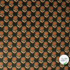 VELOURS IMPRIMÉ FLEURS BLOCKPRINT BRUN FONCÉ - vue à plat