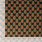 VELOURS IMPRIMÉ FLEURS BLOCKPRINT BRUN FONCÉ - échelle en cm