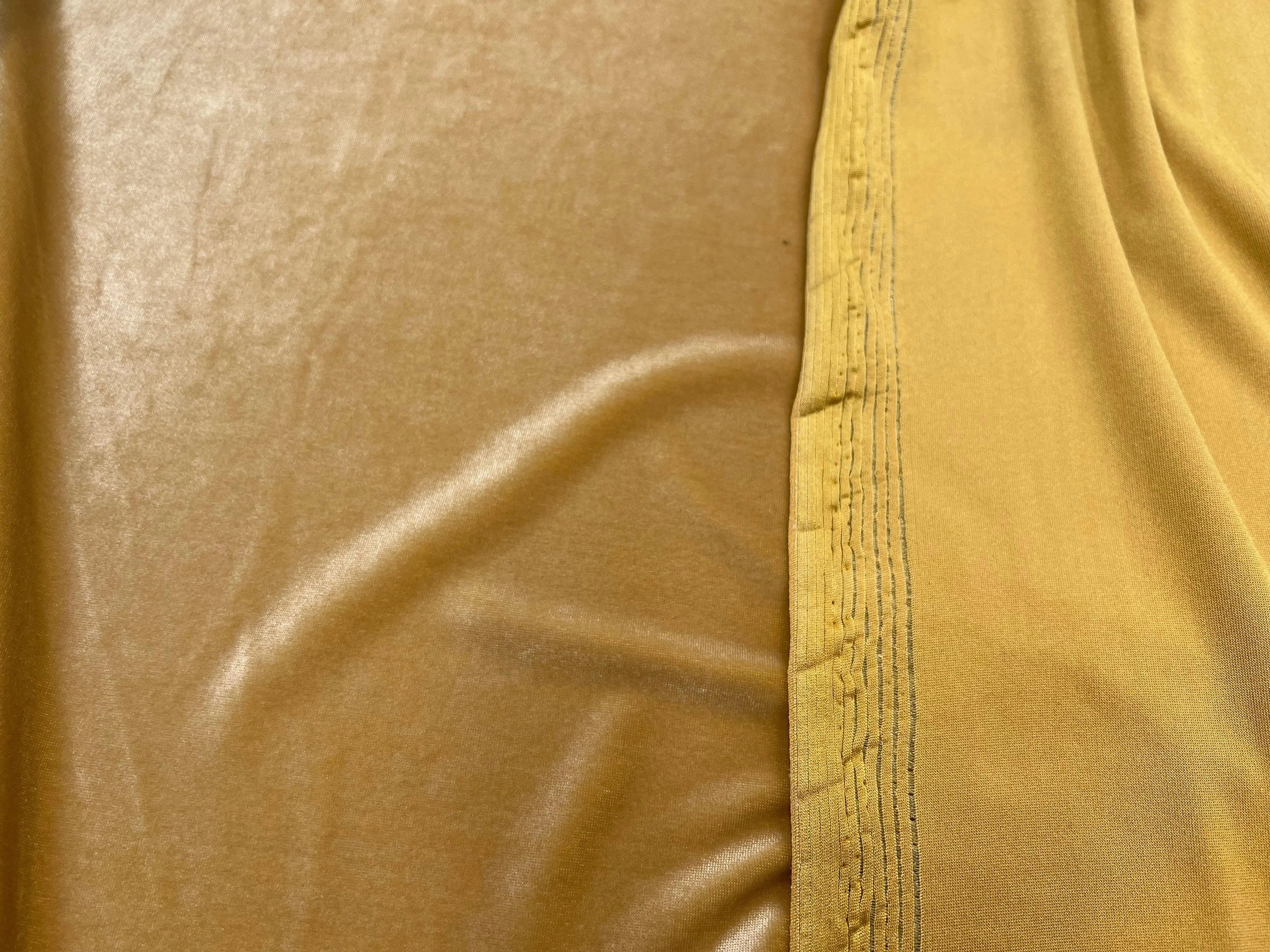 VELOURS MAILLE STRETCH HONEY GOLD - My Little Coupon - tissu - coudre