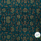 VELOURS MATELASSÉ RAYURES FLEURS ET ABSTRAIT PÉTROLE - vue à plat