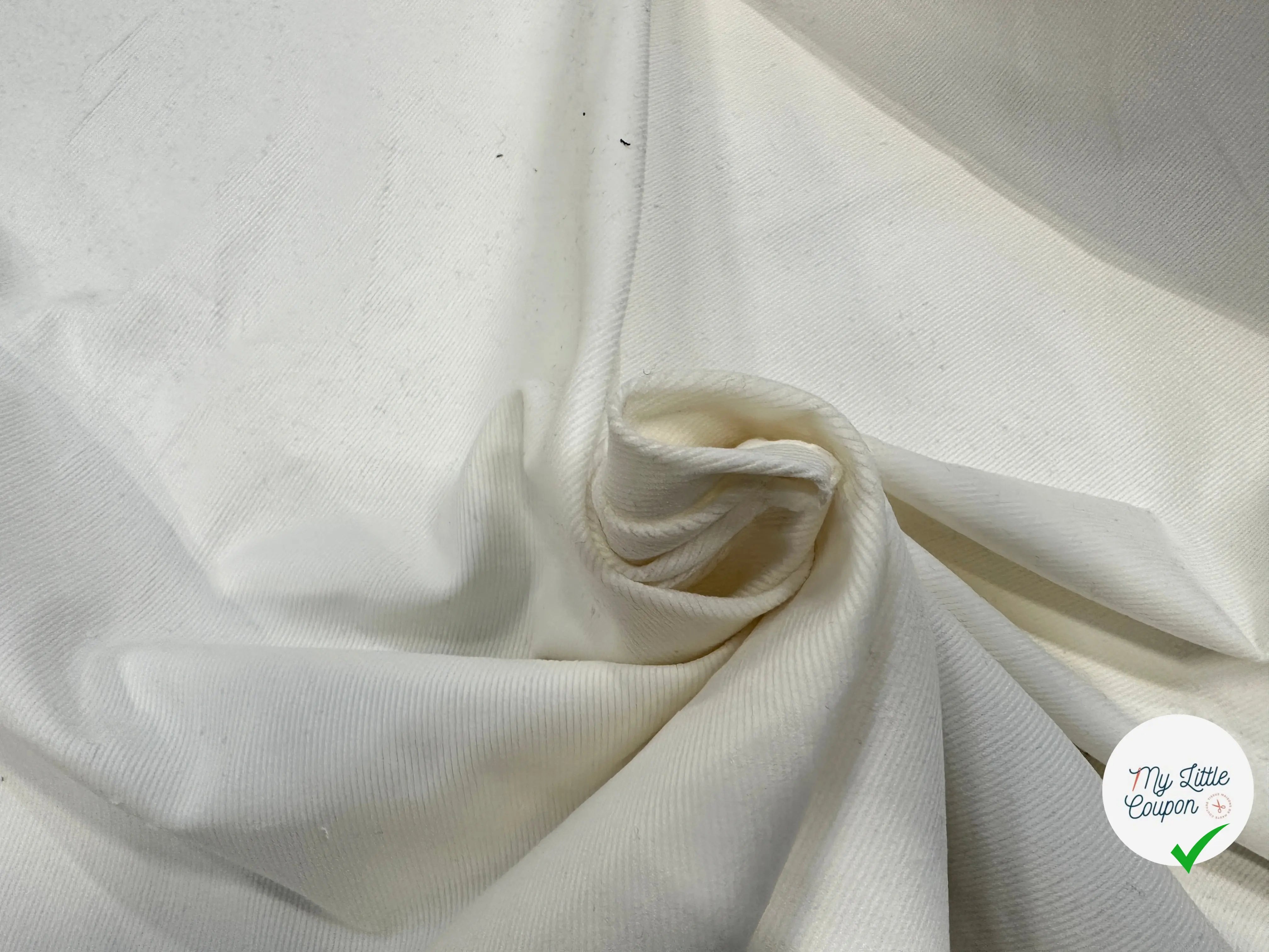 VELOURS MILLE RAIES BLANC - My Little Coupon