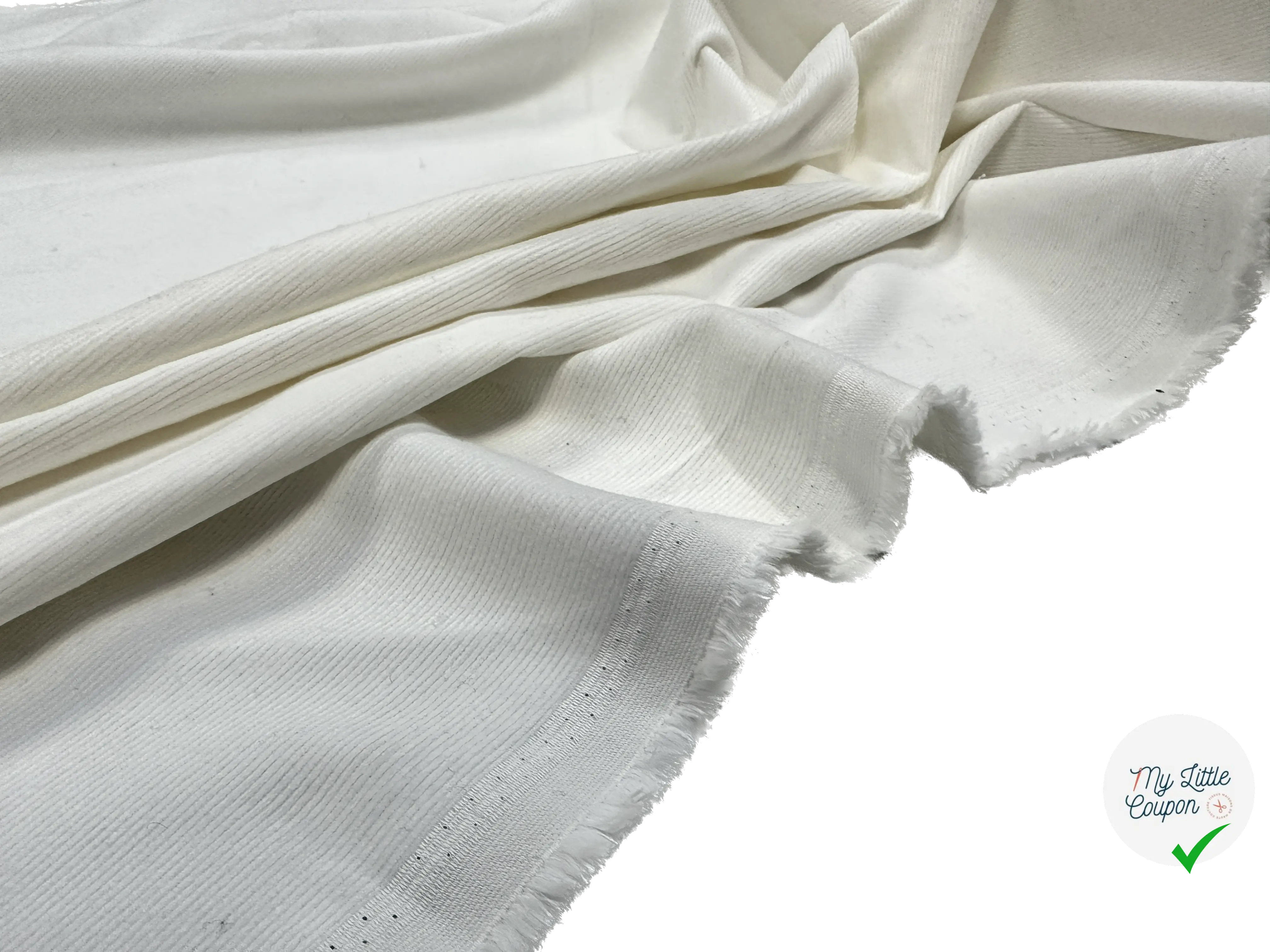 VELOURS MILLE RAIES BLANC - My Little Coupon